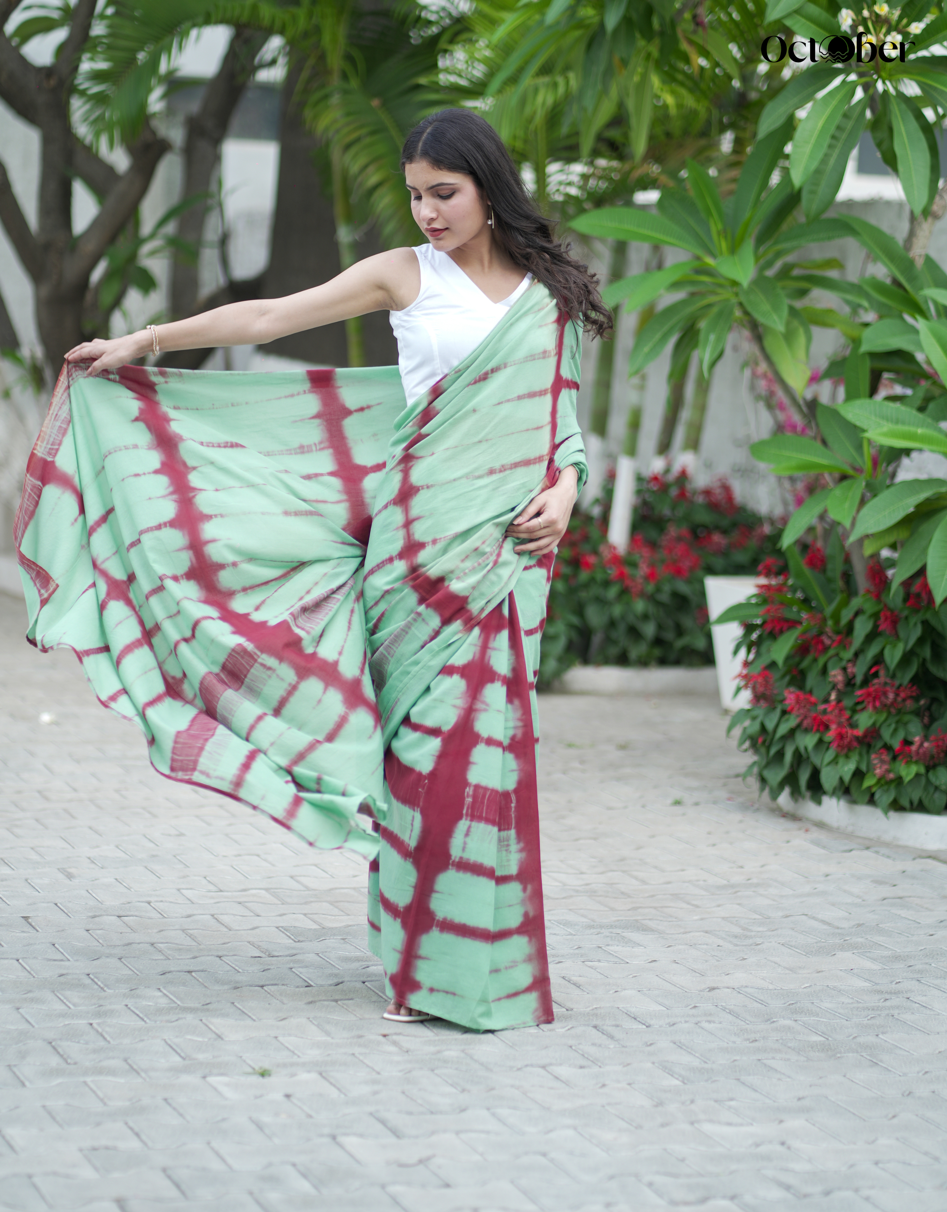 Tea Garden Cotton Tye Dye Saree