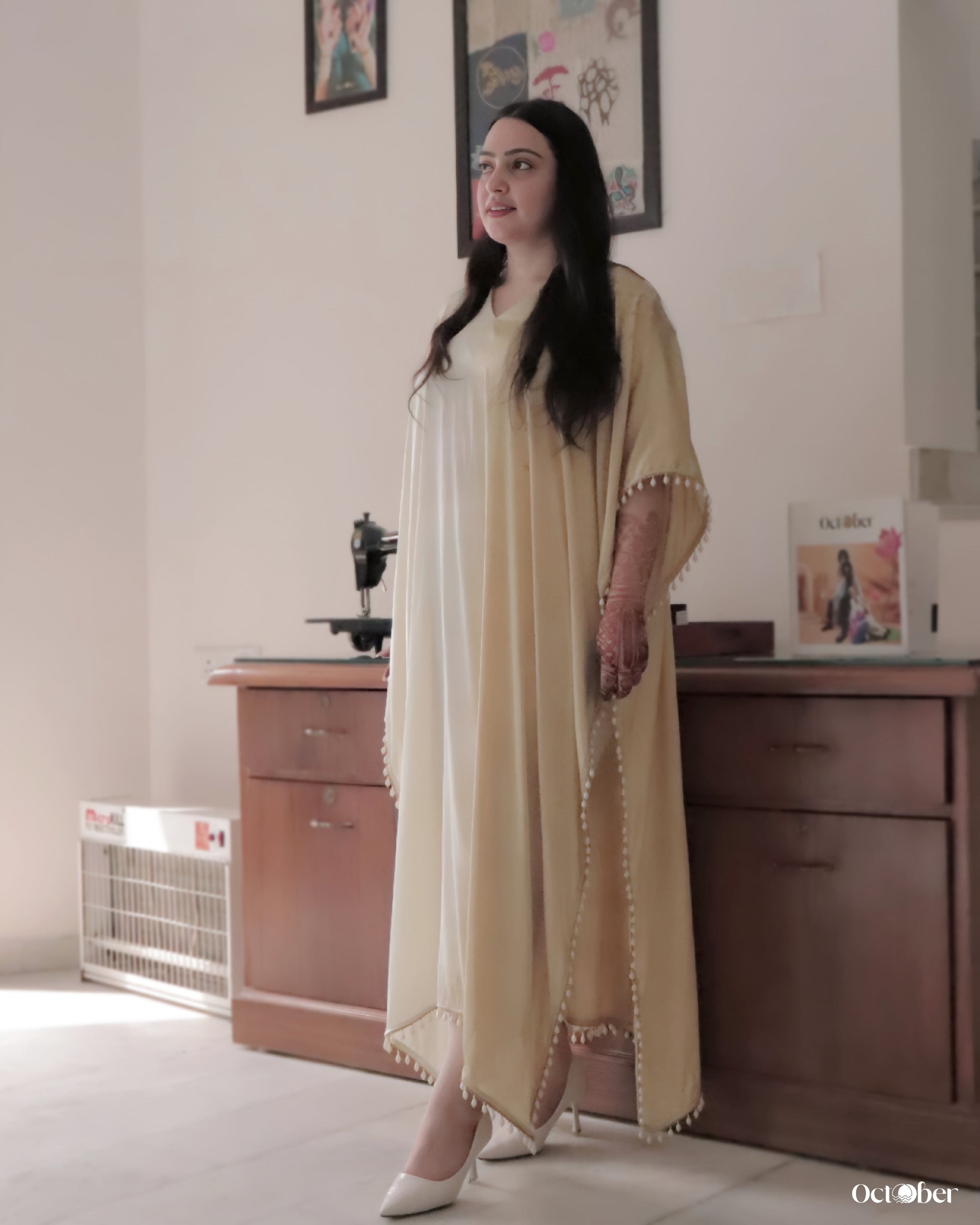 Gold and Silver Satin Kaftan - Rapunzel (The Greek Goddess)
