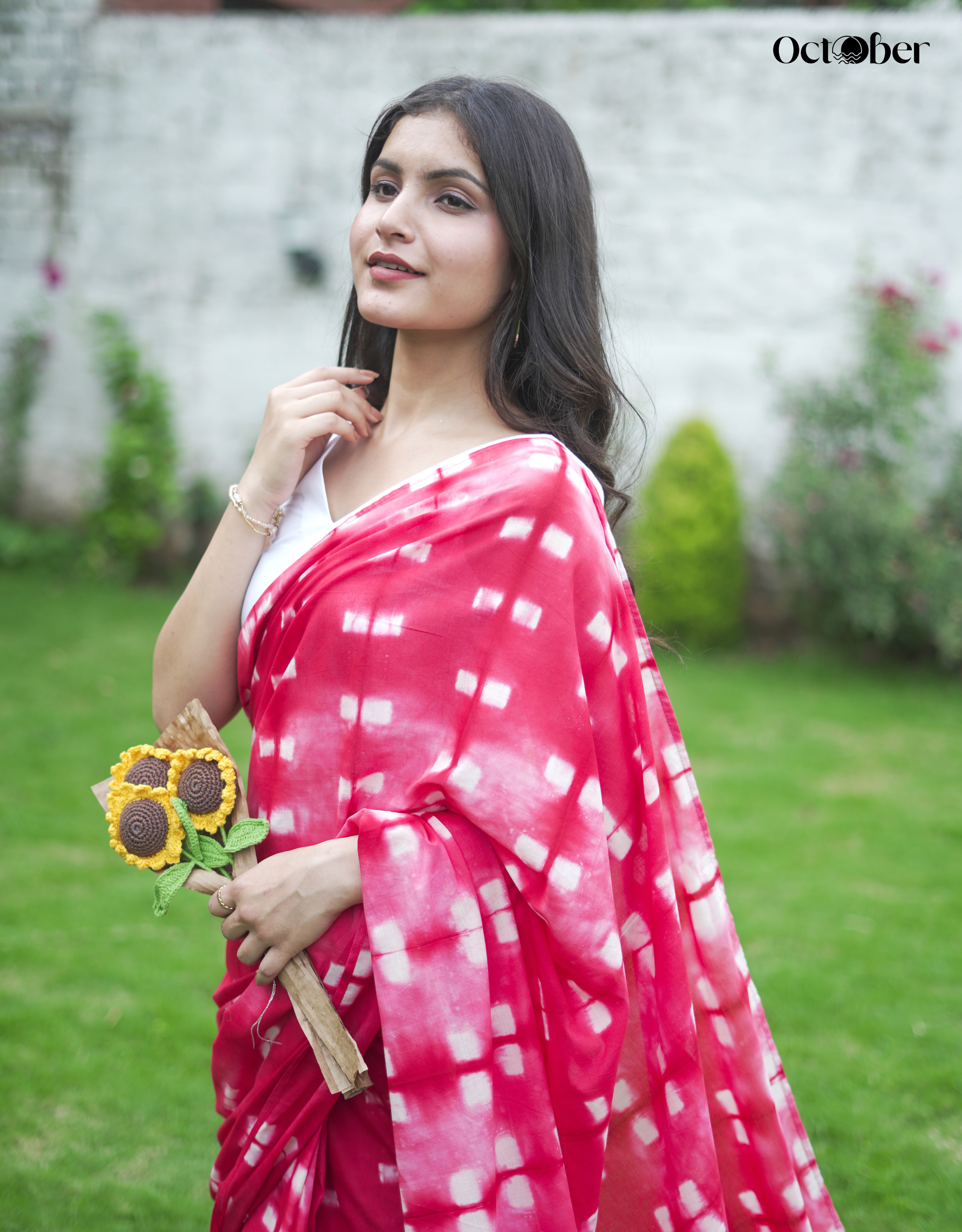 Cherry Cotton Tye & Dye Saree