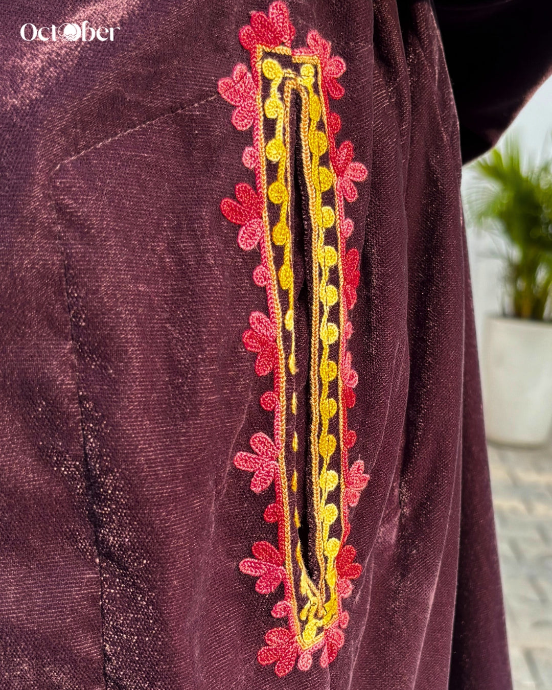 Kashmiri Embroidery Velvet Phiran - Hermes (The Greek Goddess)