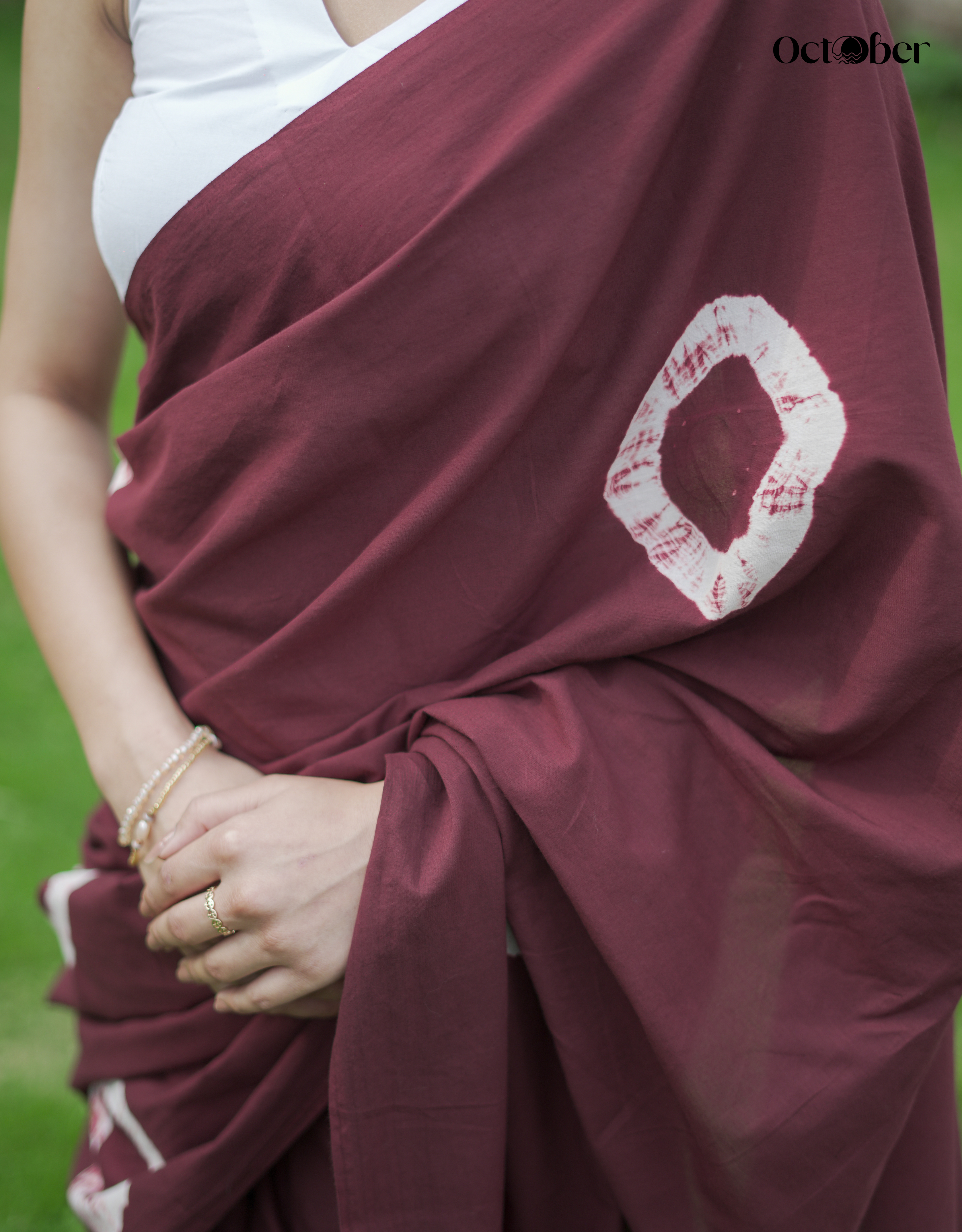 Espresso Cotton Tye & Dye Saree