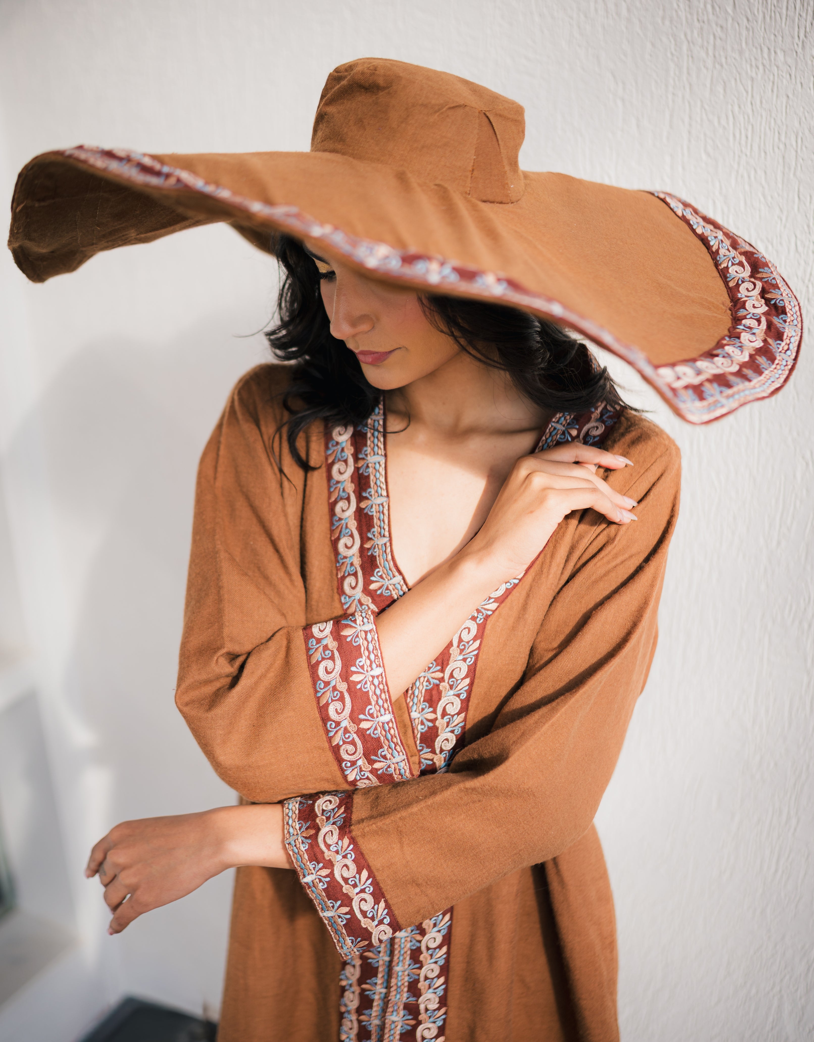 Mocca Embrodiered Pure Pashmina Jacket