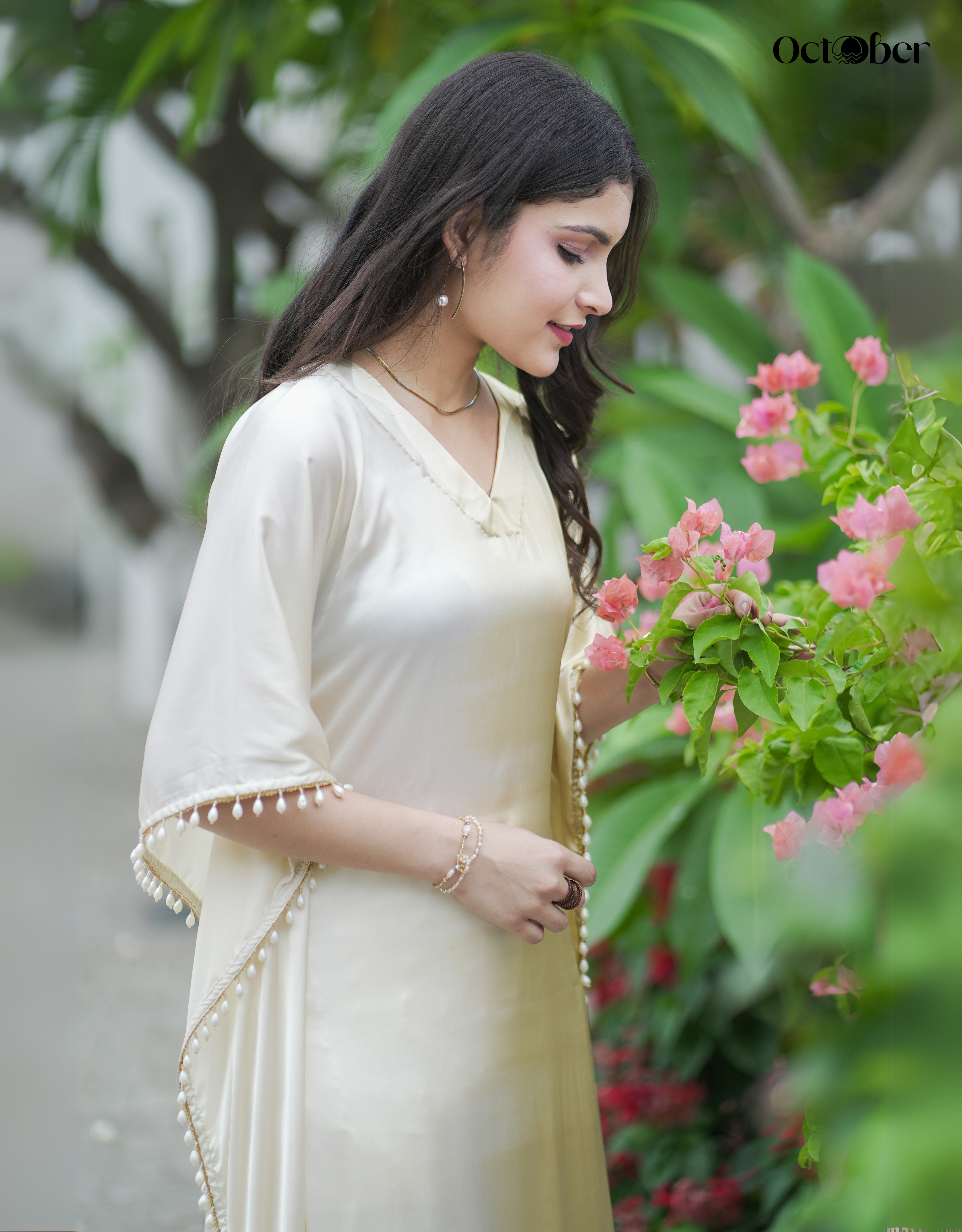Champagne Fizz Organic Satin kaftan