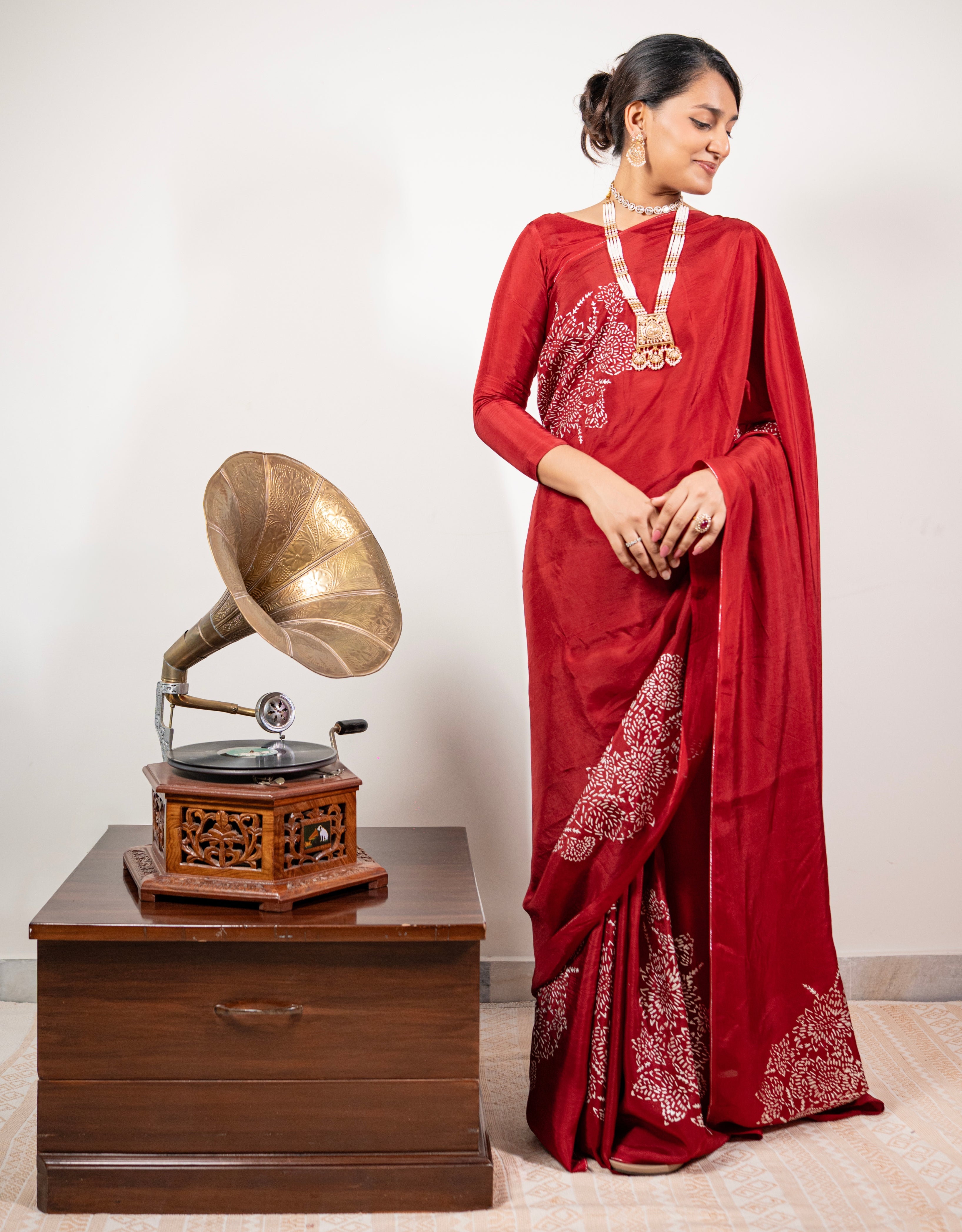 Maroon Real Silver Silk Saree