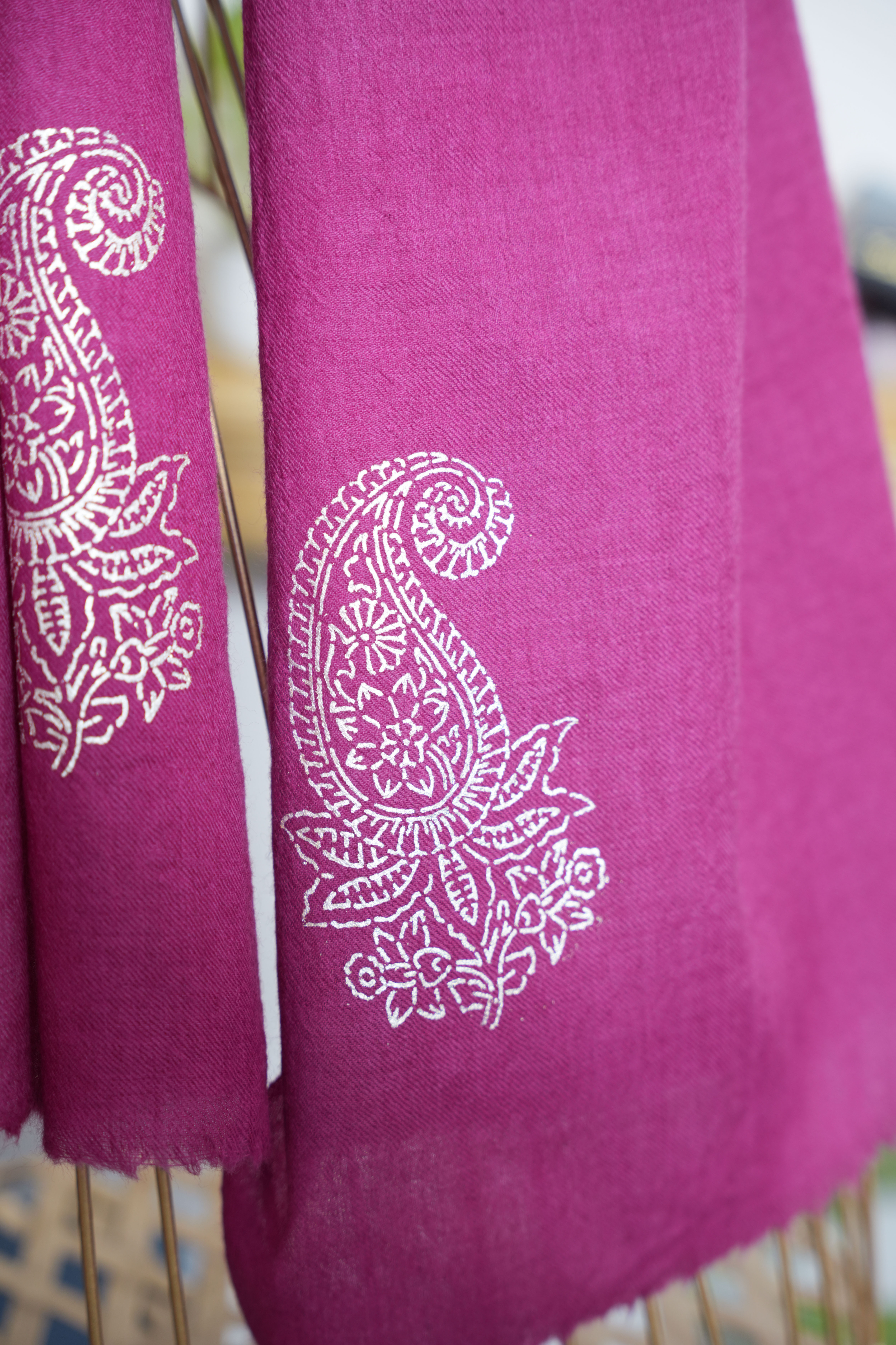 Pink Fine Wool Chandi Scarf