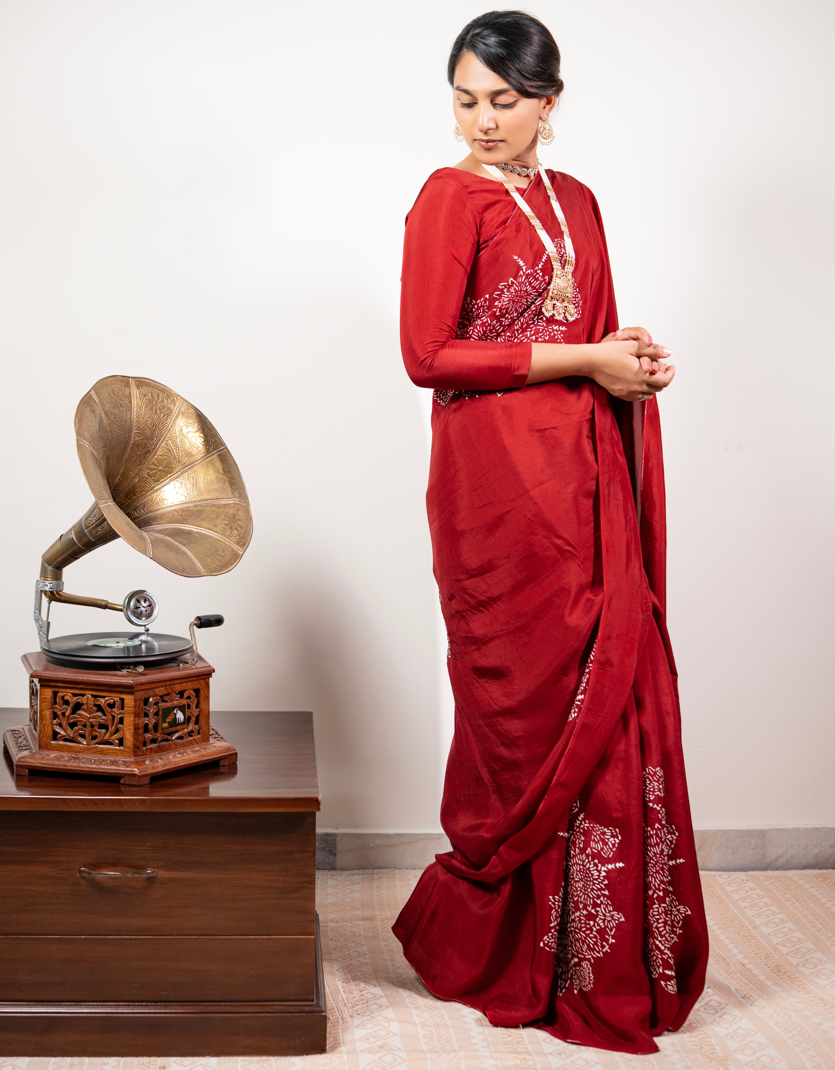 Maroon Real Silver Silk Saree