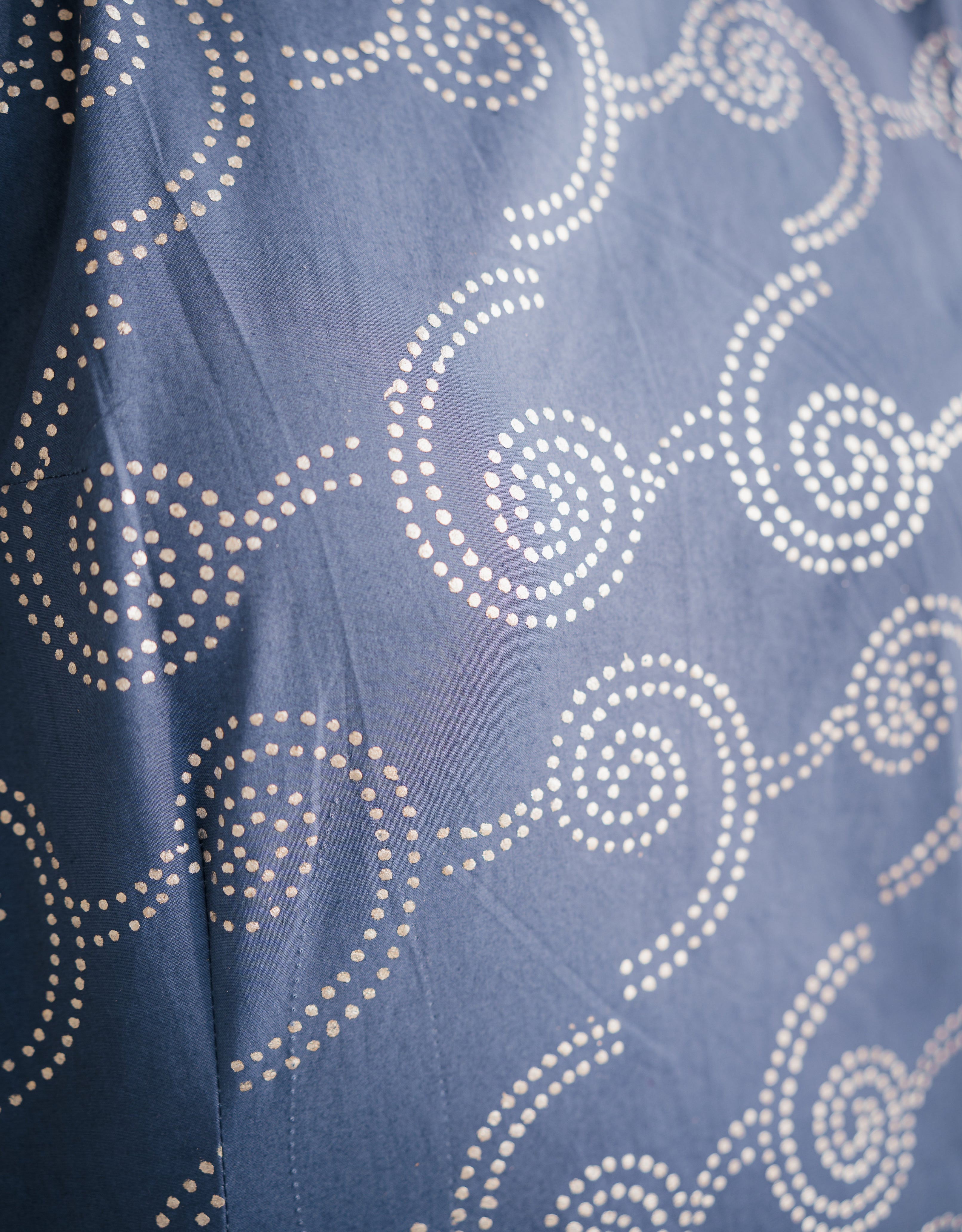 Sky Silver Printed Cotton Top