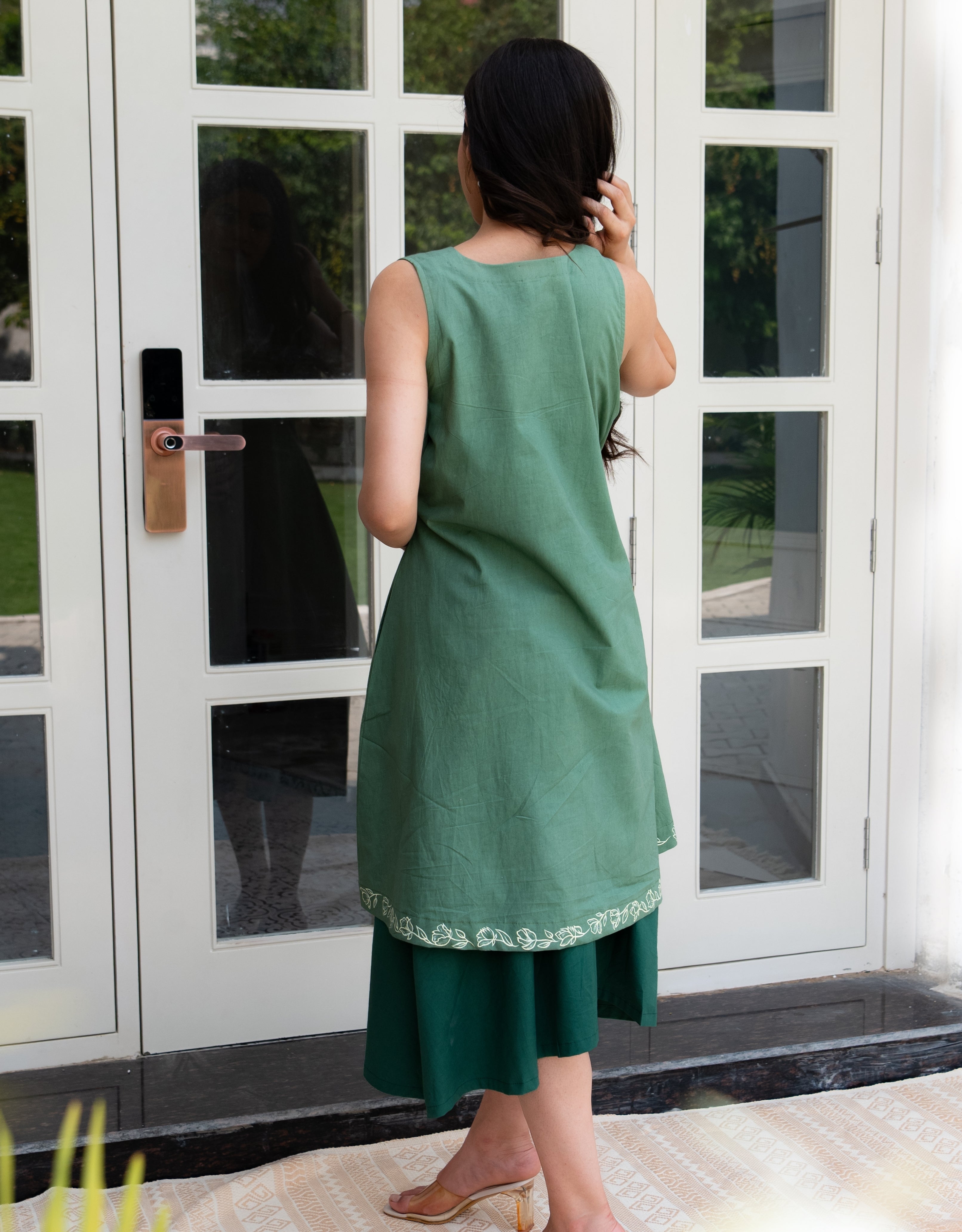 Moss & Mint Handpainted Layered Cotton Dress