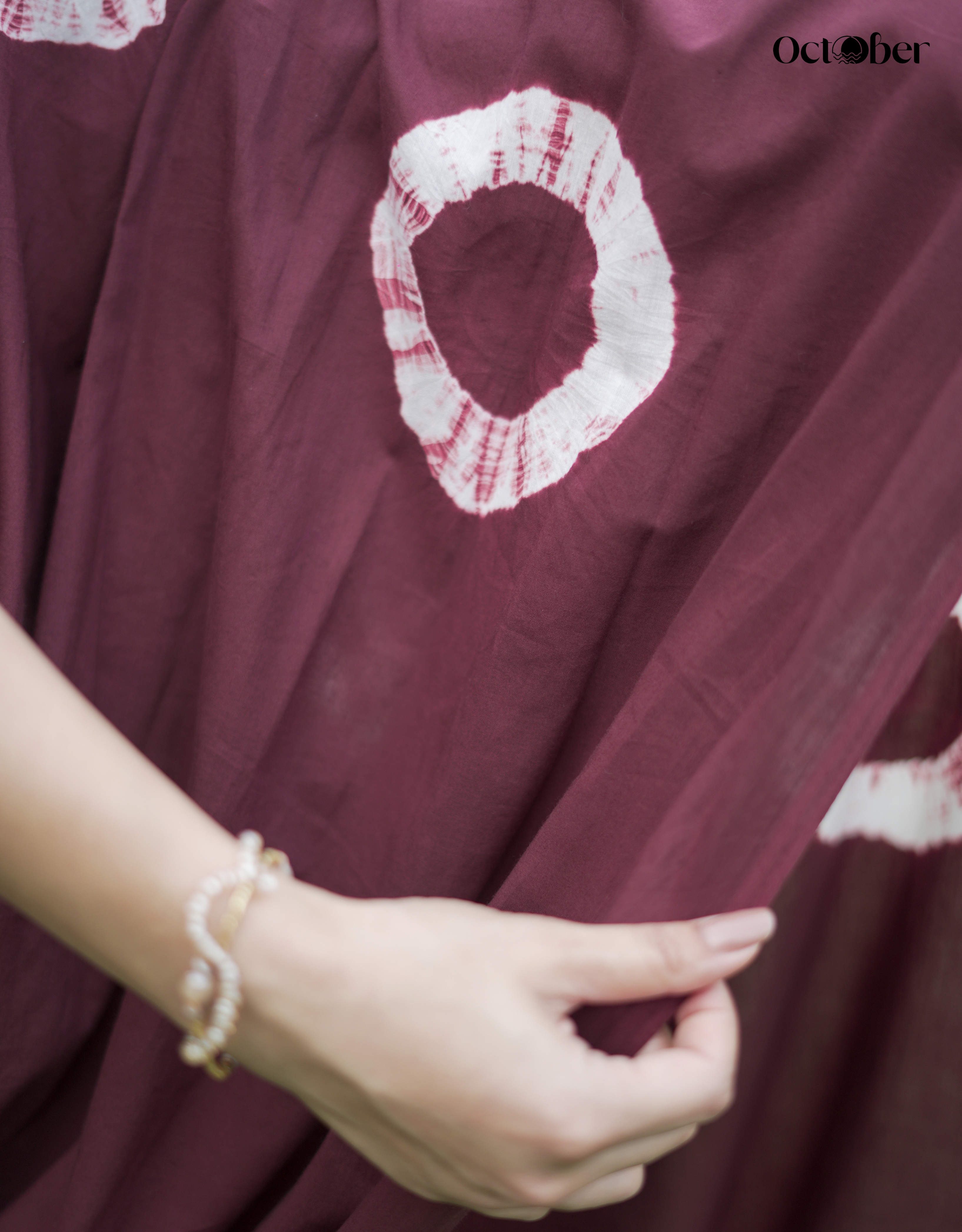 Espresso Cotton Tye & Dye Saree