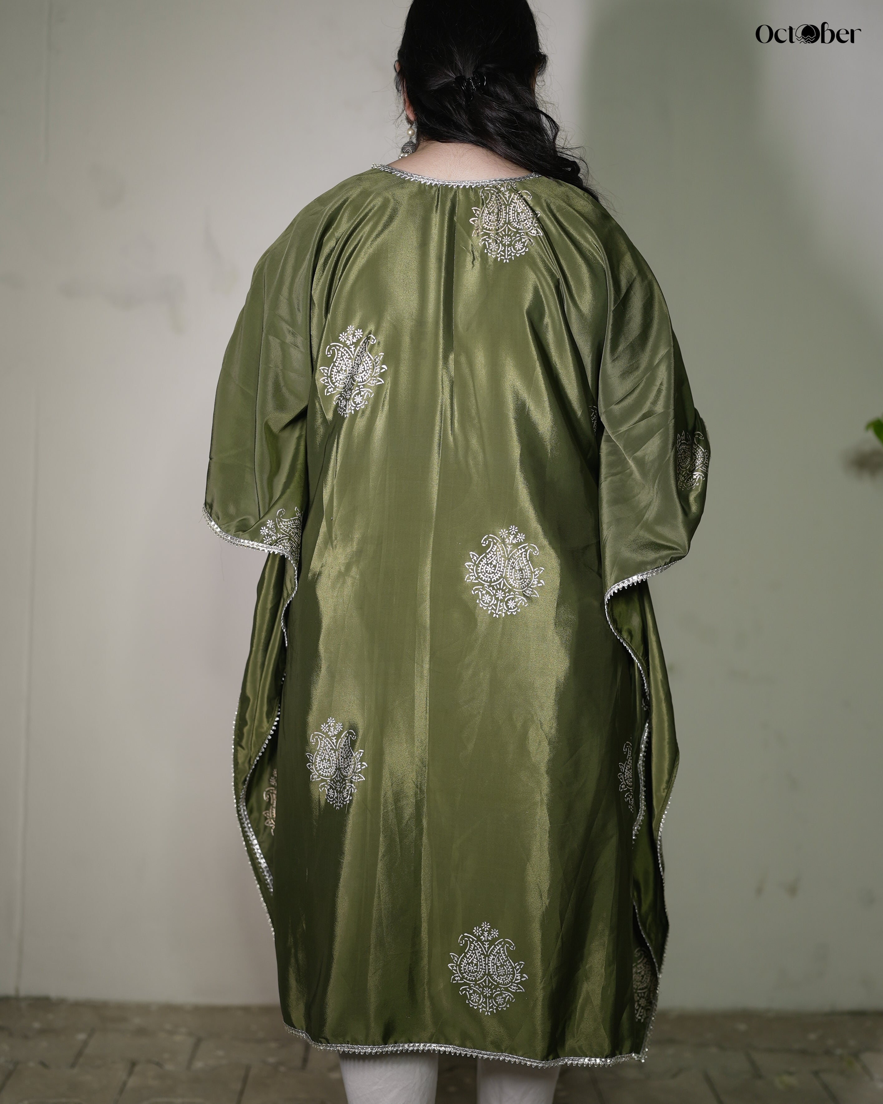 Olive Crepe Kaftan - Iris (The Greek Goddess)