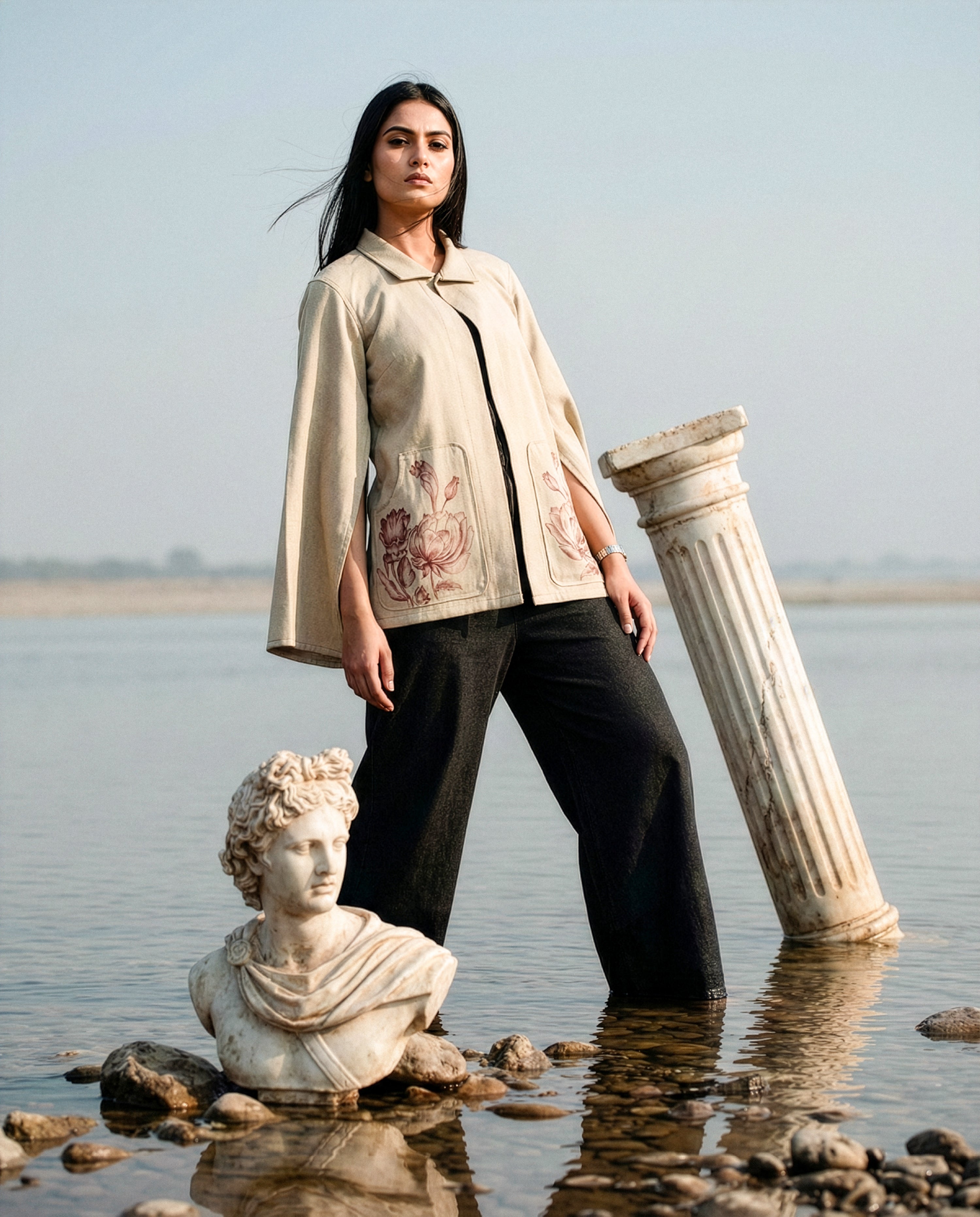 Dusty Rose Handpainted Cape