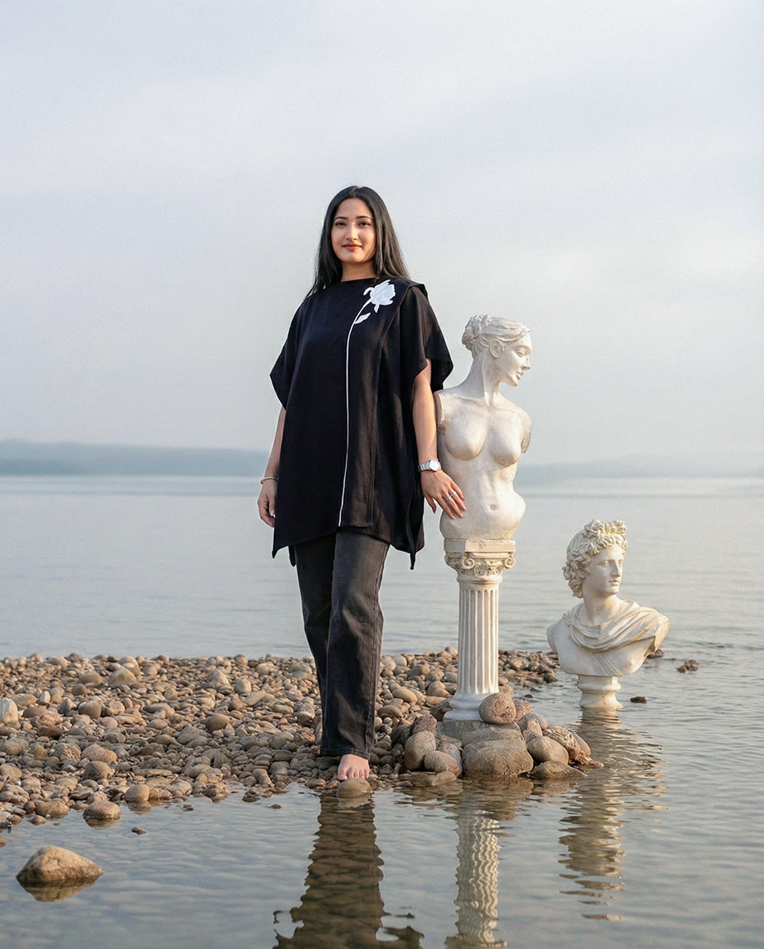 Night Rose Handpainted Cape