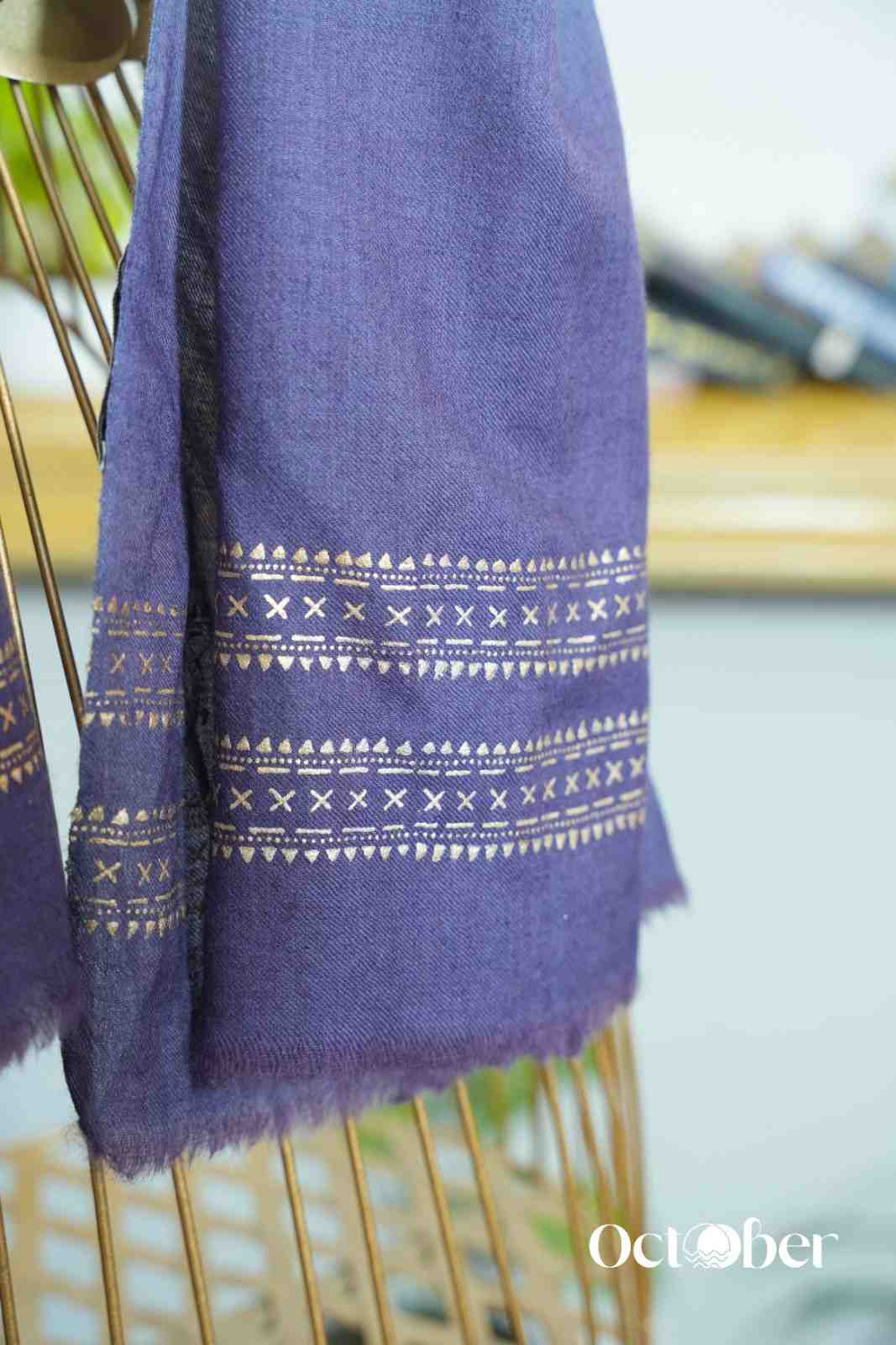 Ombre (Lilac & Sky Blue) Fine Wool Chandi Scarf