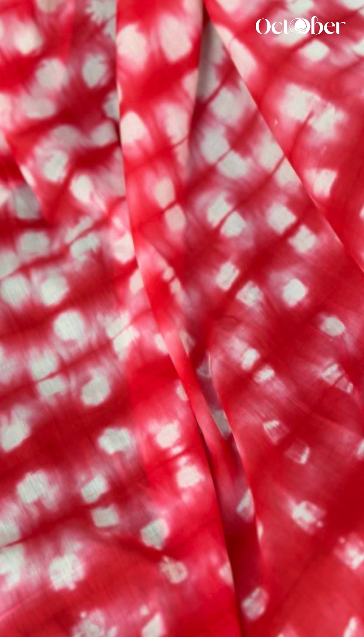 Pink Pure Cotton Tie & Dye Saree- Strawberry Alpenliebe (Poppins)
