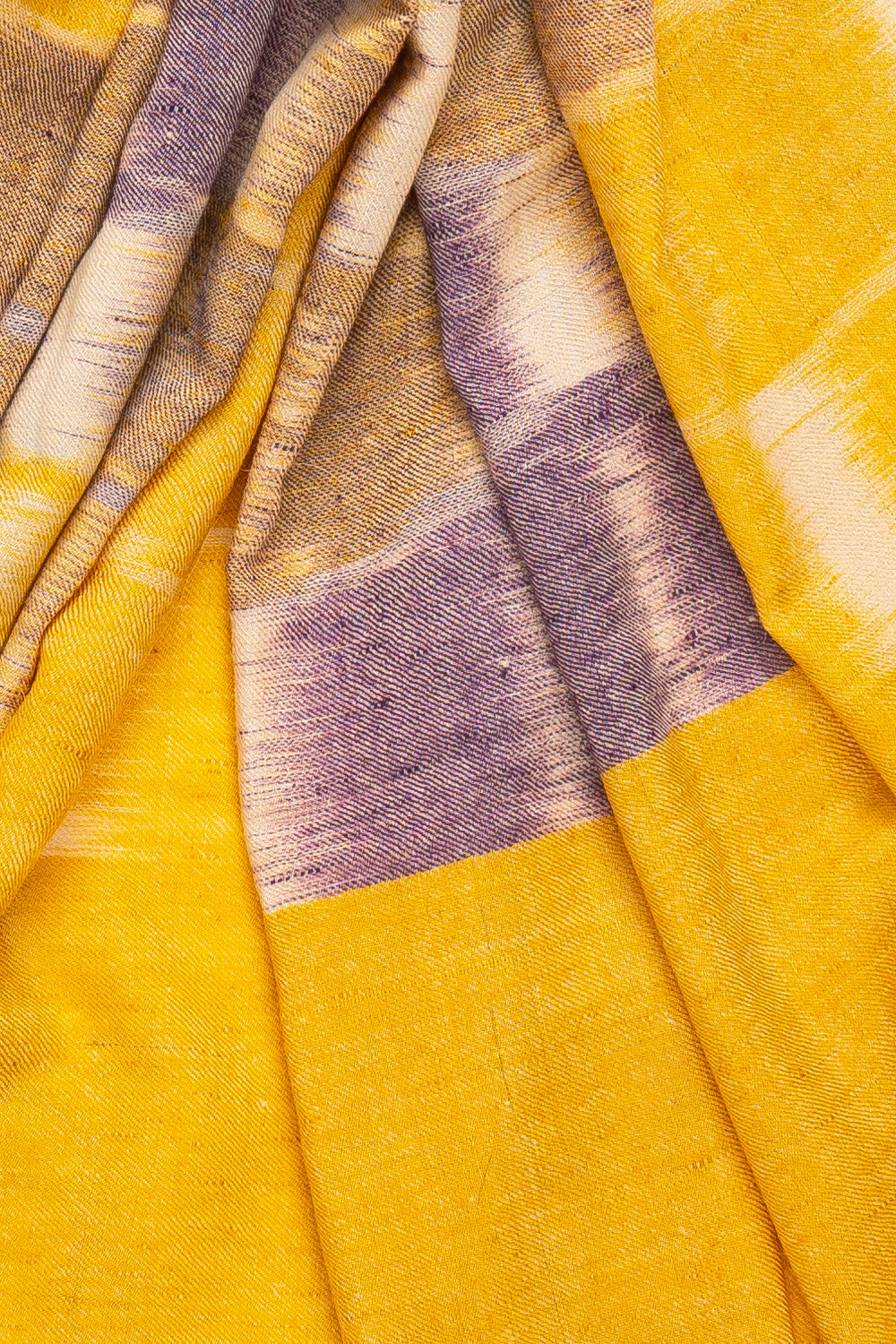 Yellow & Purple Pure Pashmina Scarf - Ikat (Classics)