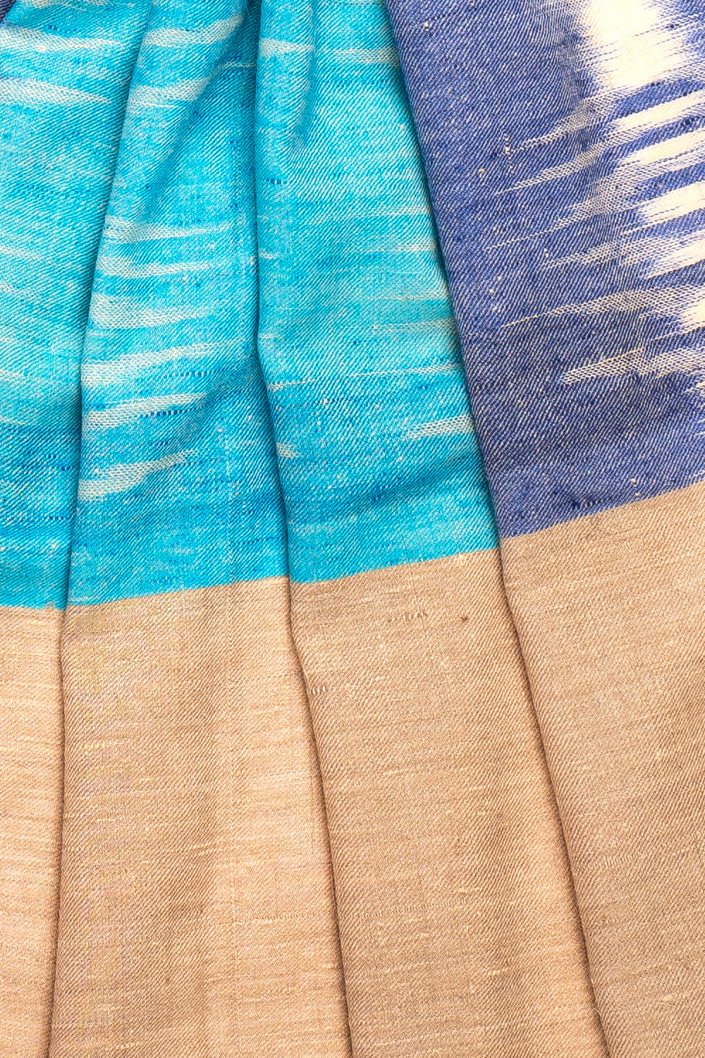 Blue Pure Pashmina Scarf - Ikat (Classics)