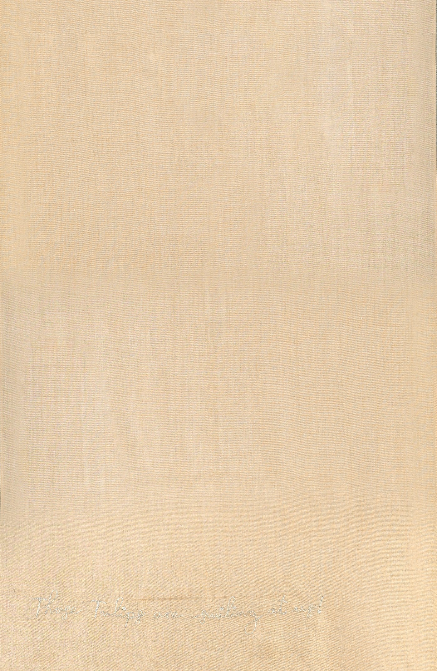 Beige Pure Pashmina Hand-Painted & Embroidered Scarf - Tulip Garden (Love Jammu & Kashmir)