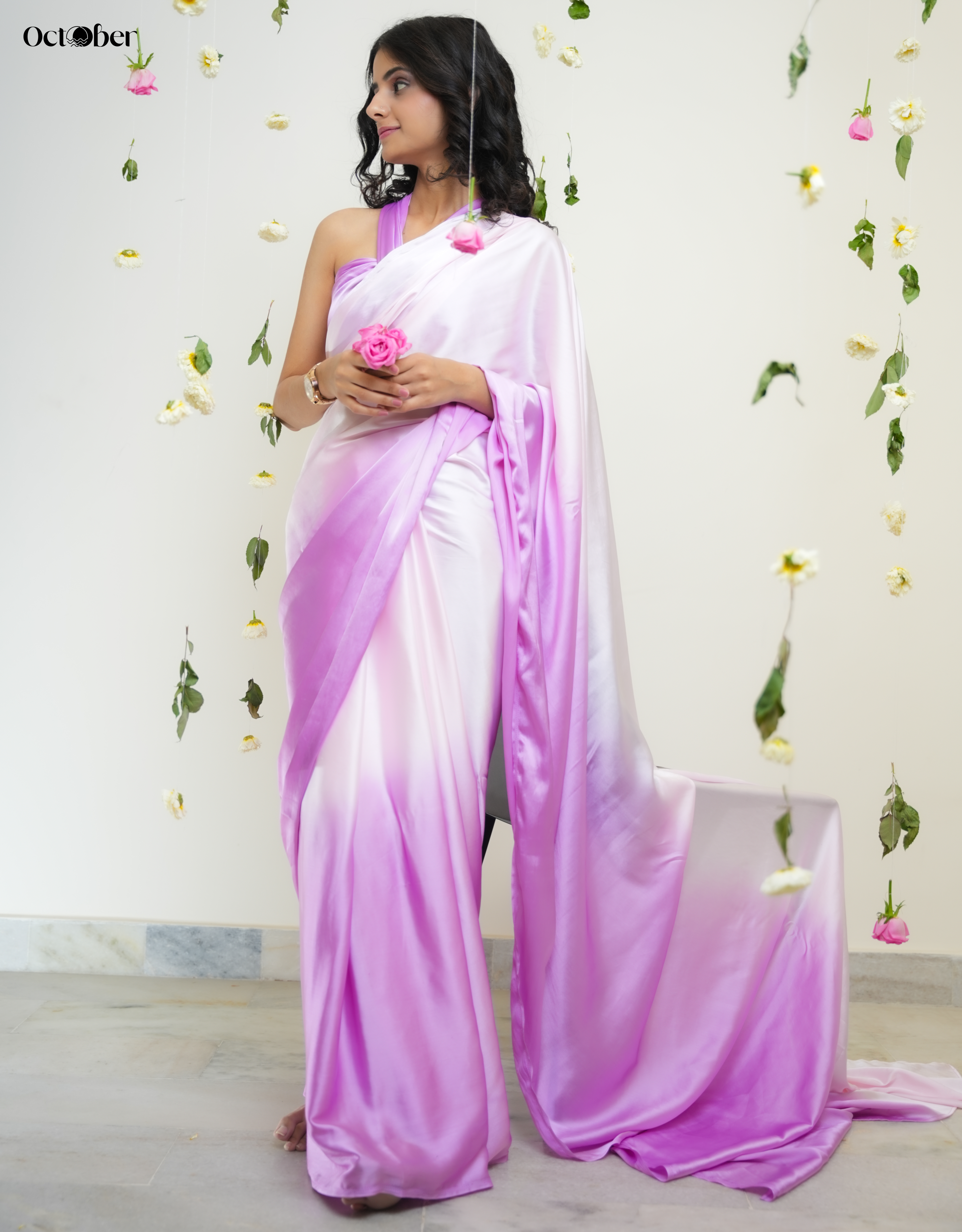 Candy Floss Organic Satin Saree