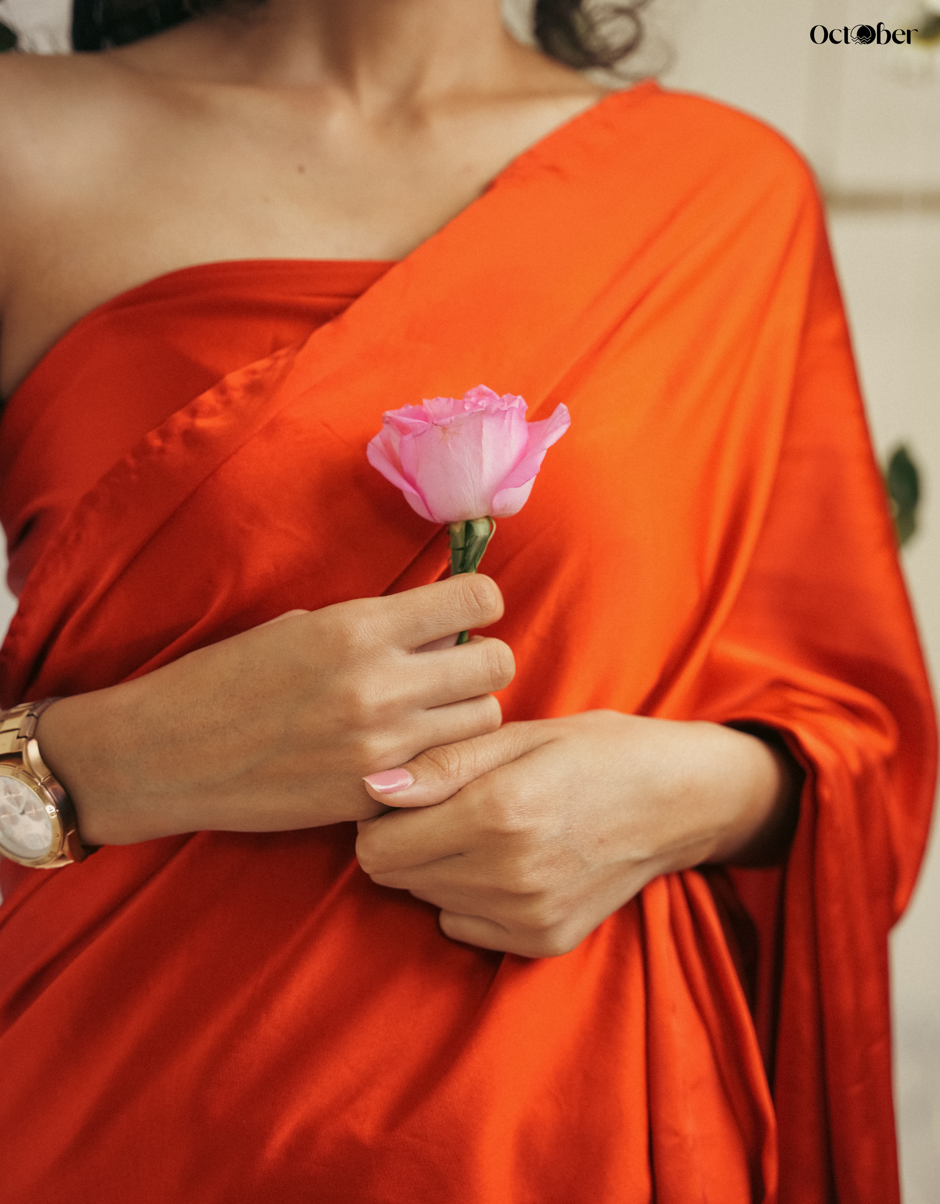 Crimson Clay Organic Satin Saree