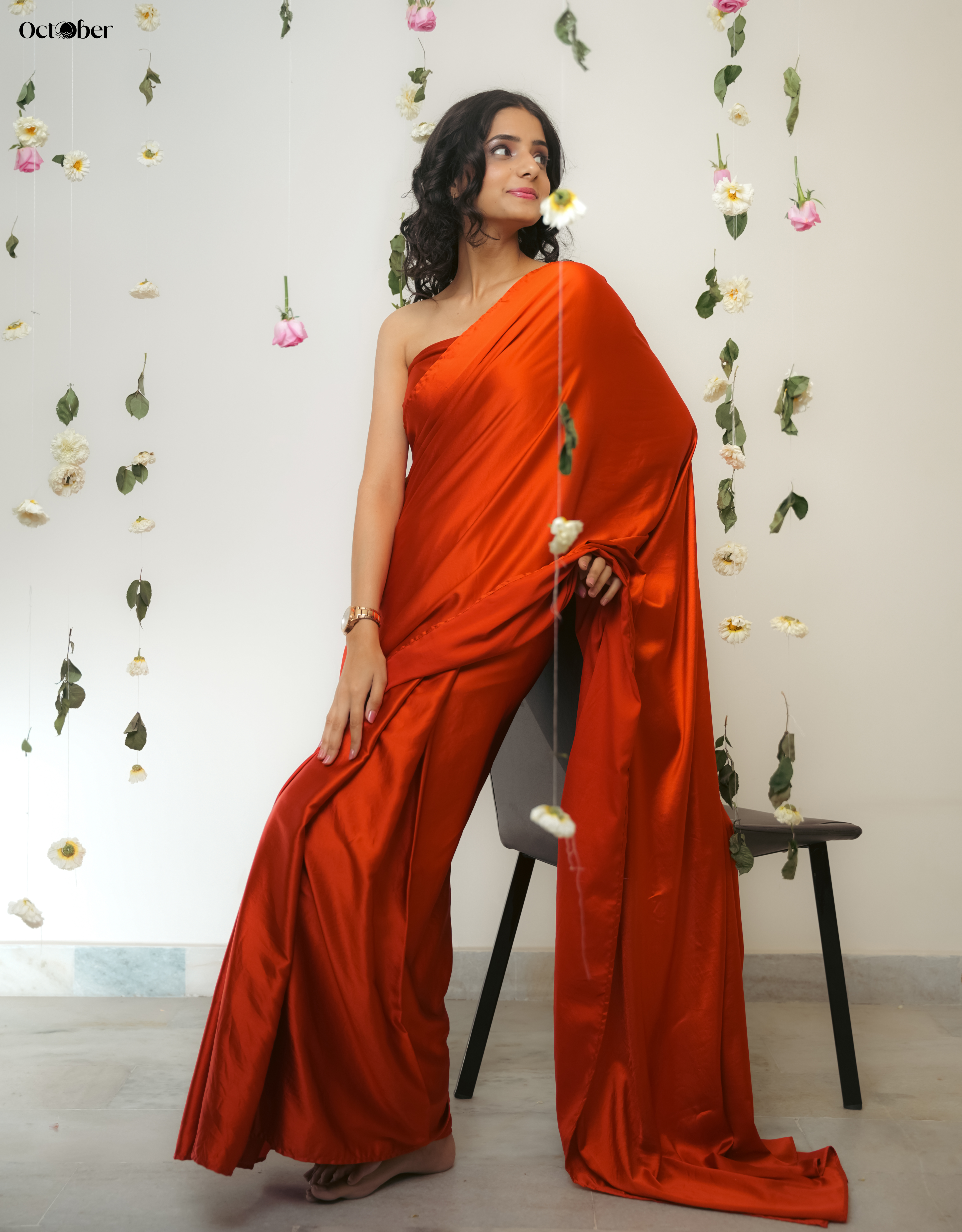 Crimson Clay Organic Satin Saree
