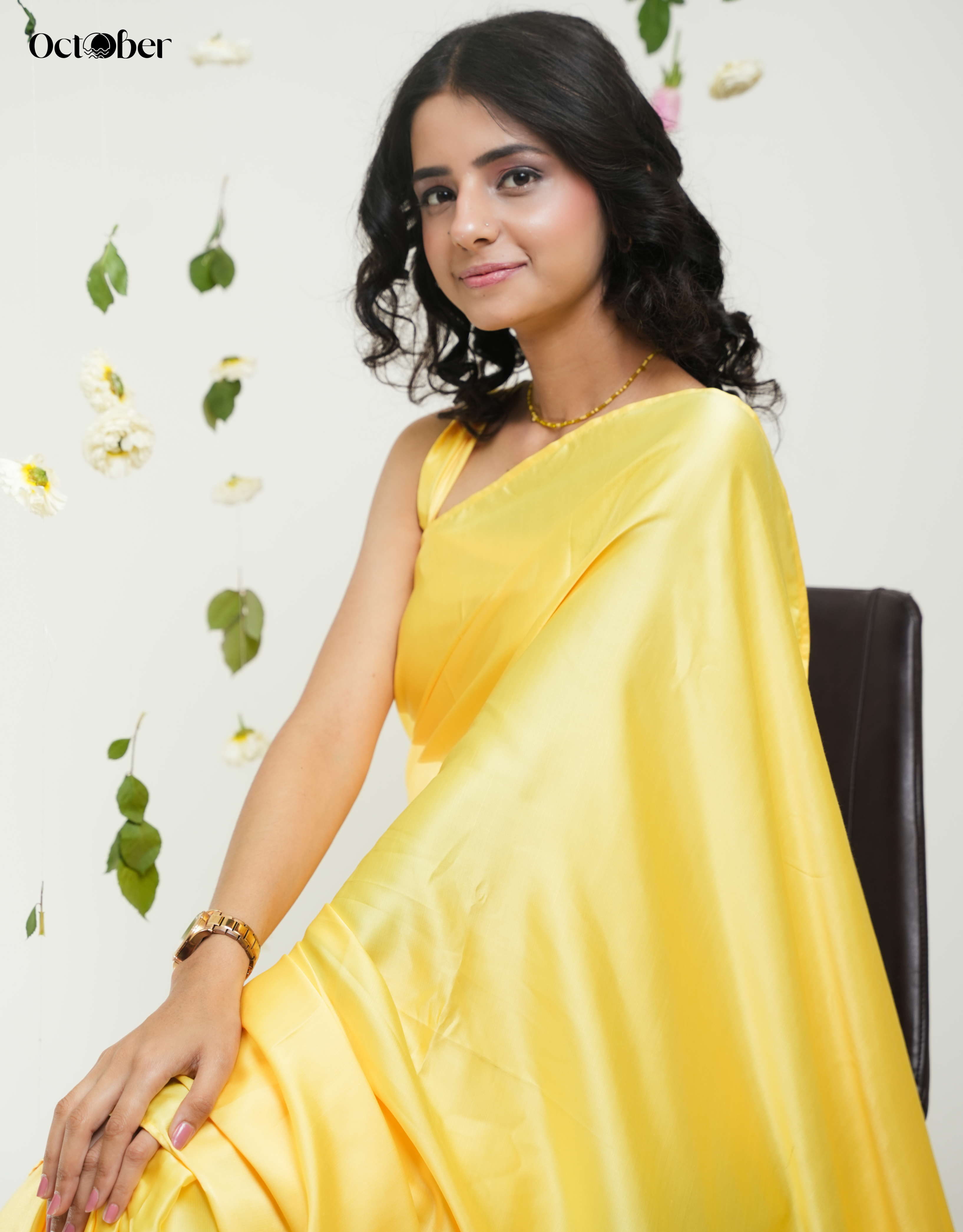 Butter-Cup Ombre Organic Satin Saree