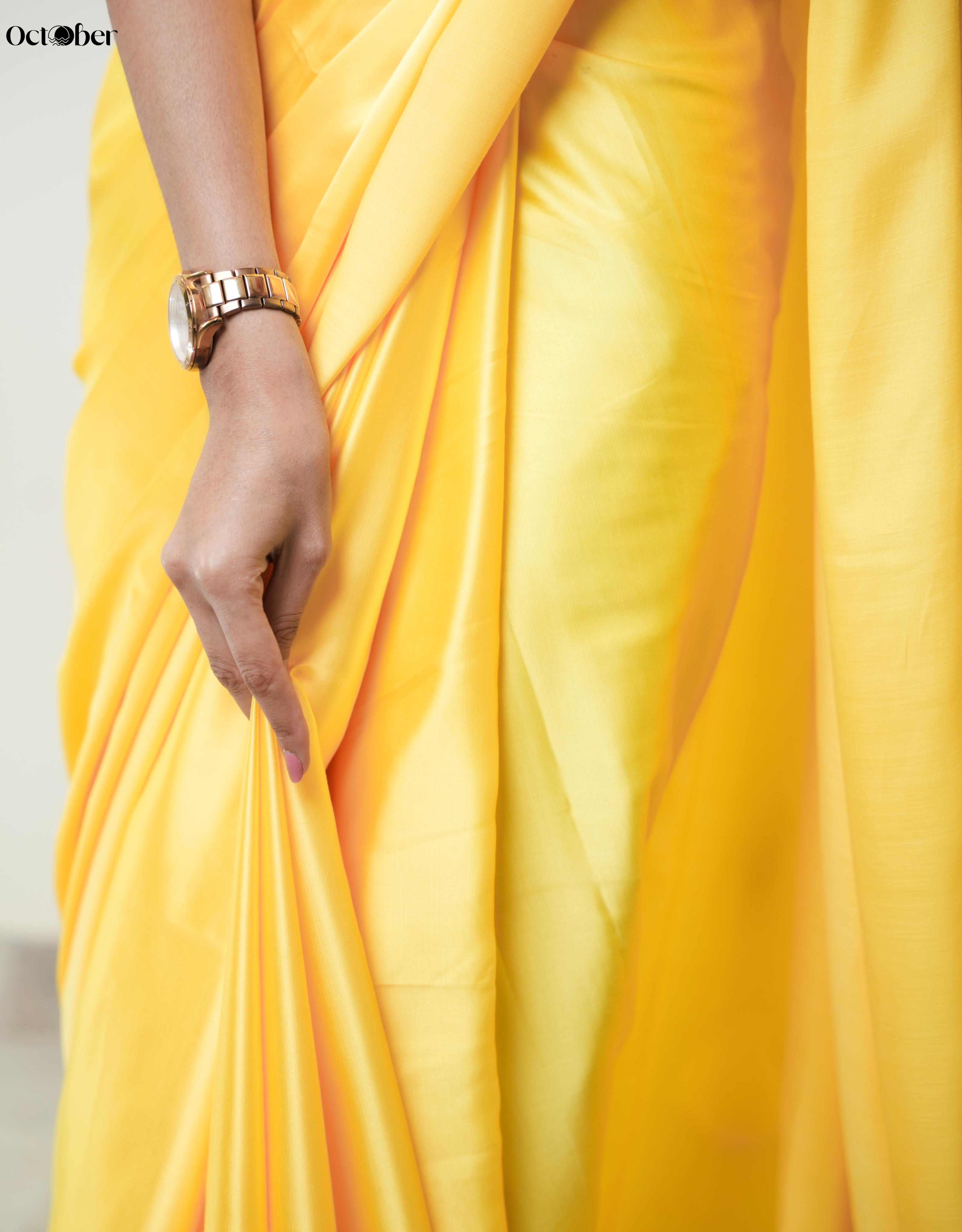 Butter-Cup Ombre Organic Satin Saree