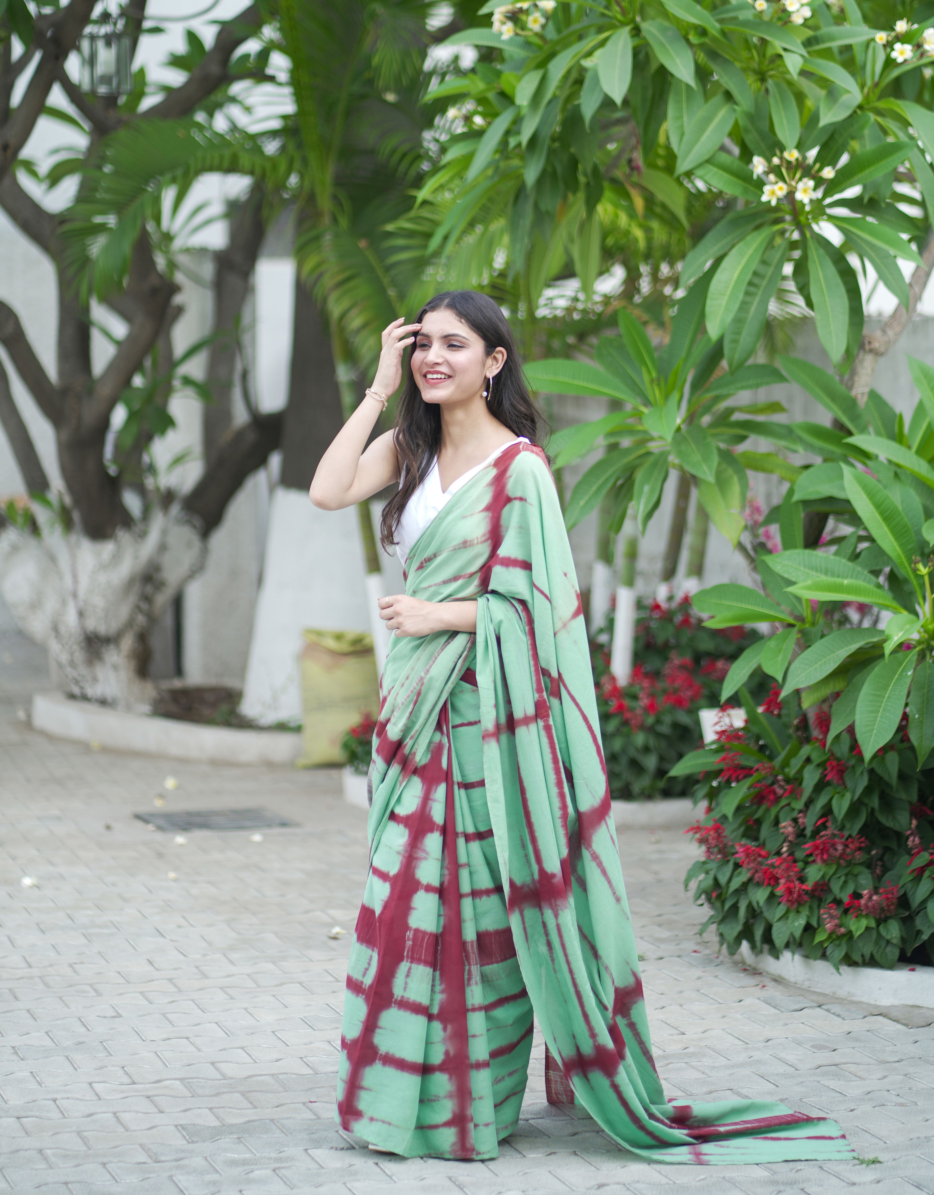 Mint Pure Cotton Tie & Dye Saree - Khatti Mithi (Poppins)