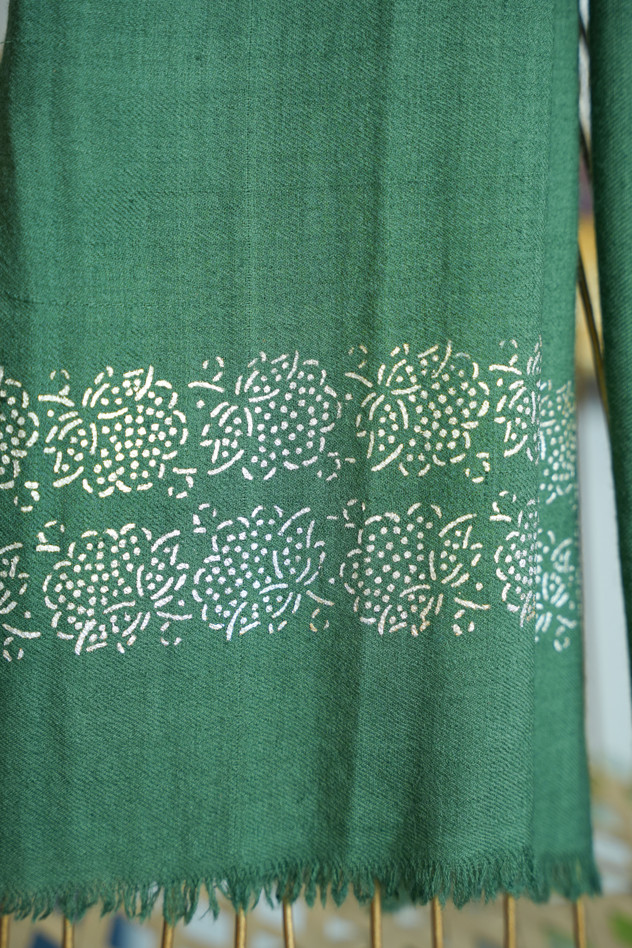Ombre Green Pure Pashmina Chandi Scarf