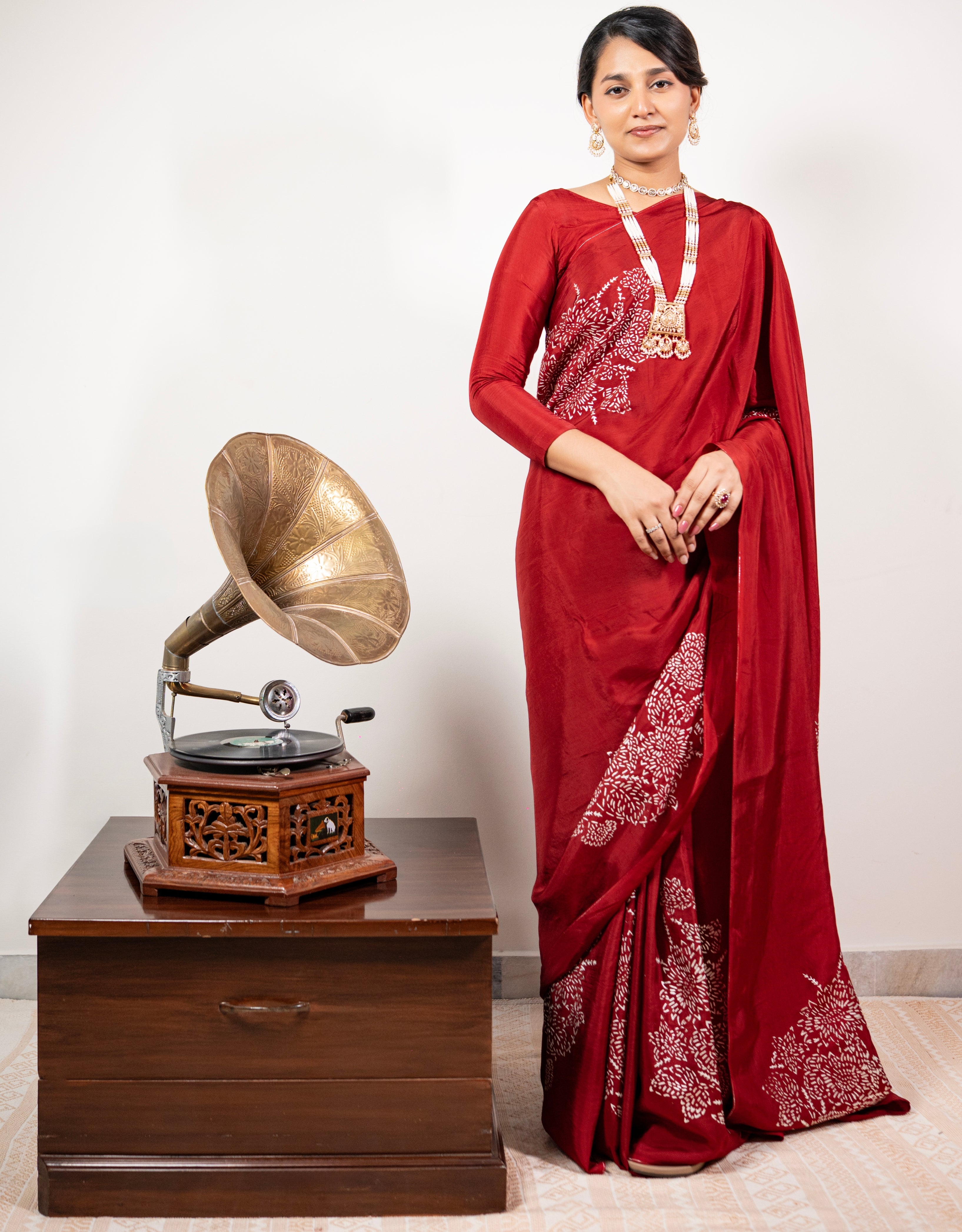 Maroon Real Silver Silk Saree