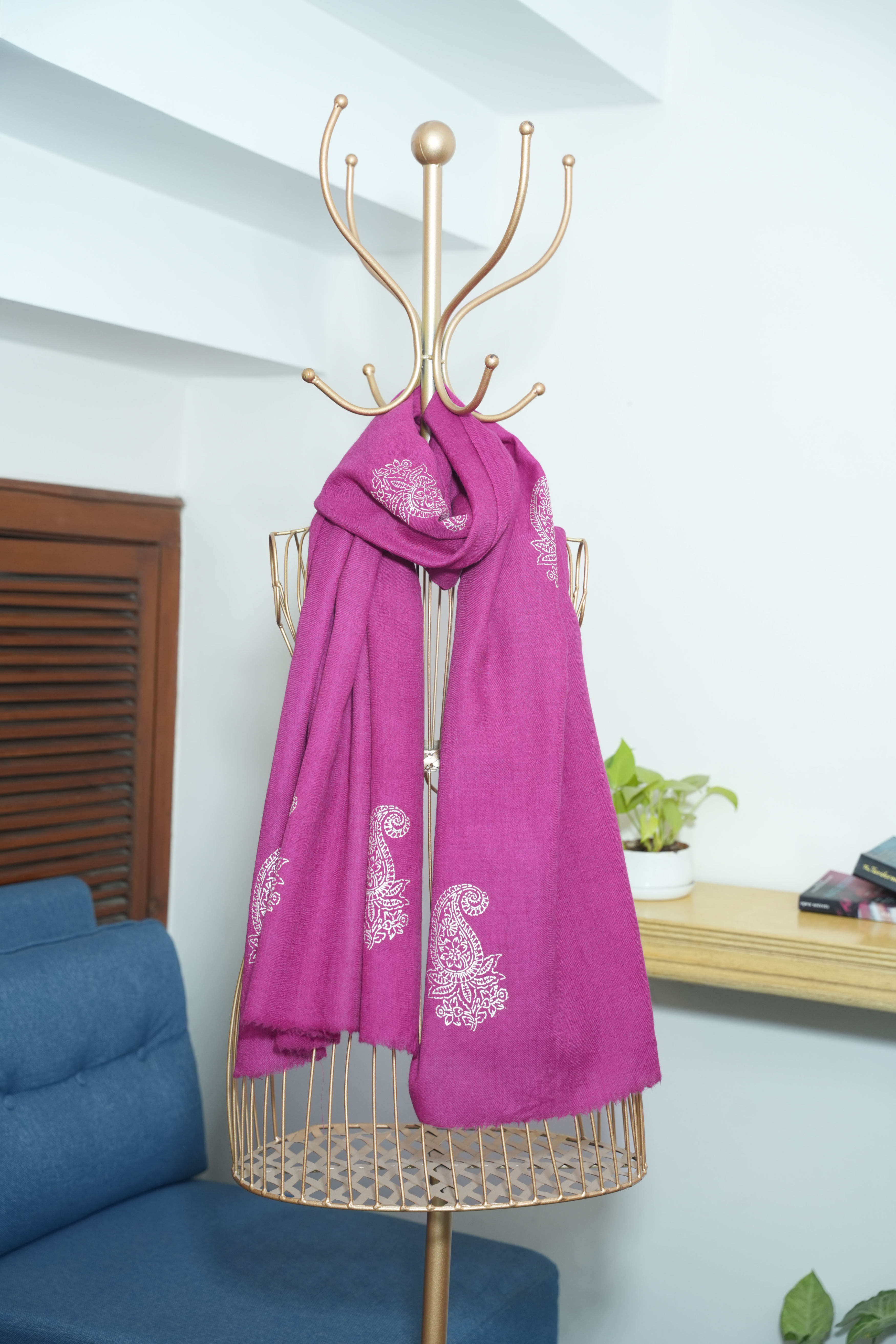 Pink Fine Wool Chandi Scarf