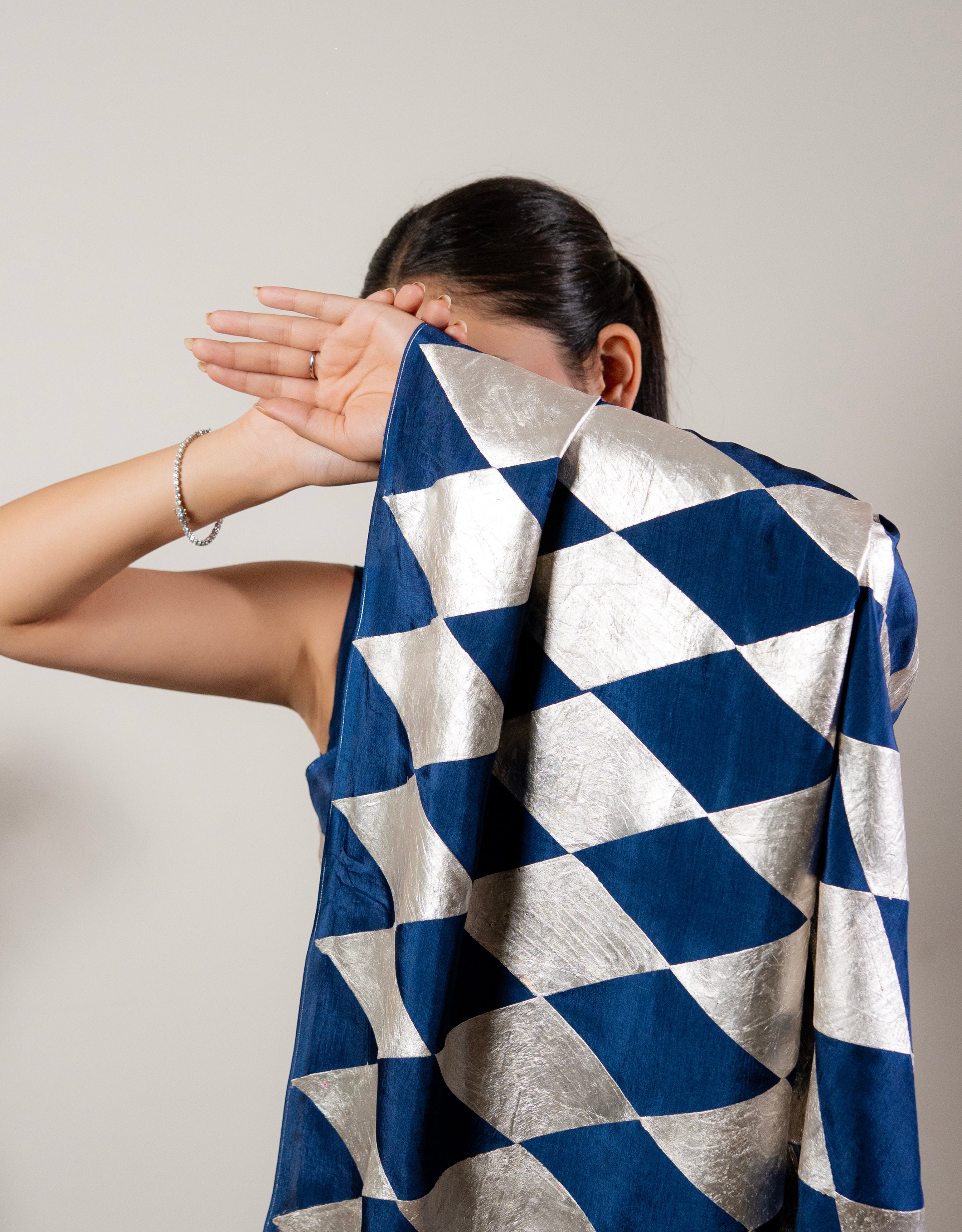 Barfi Tukda Real Silver Silk Saree