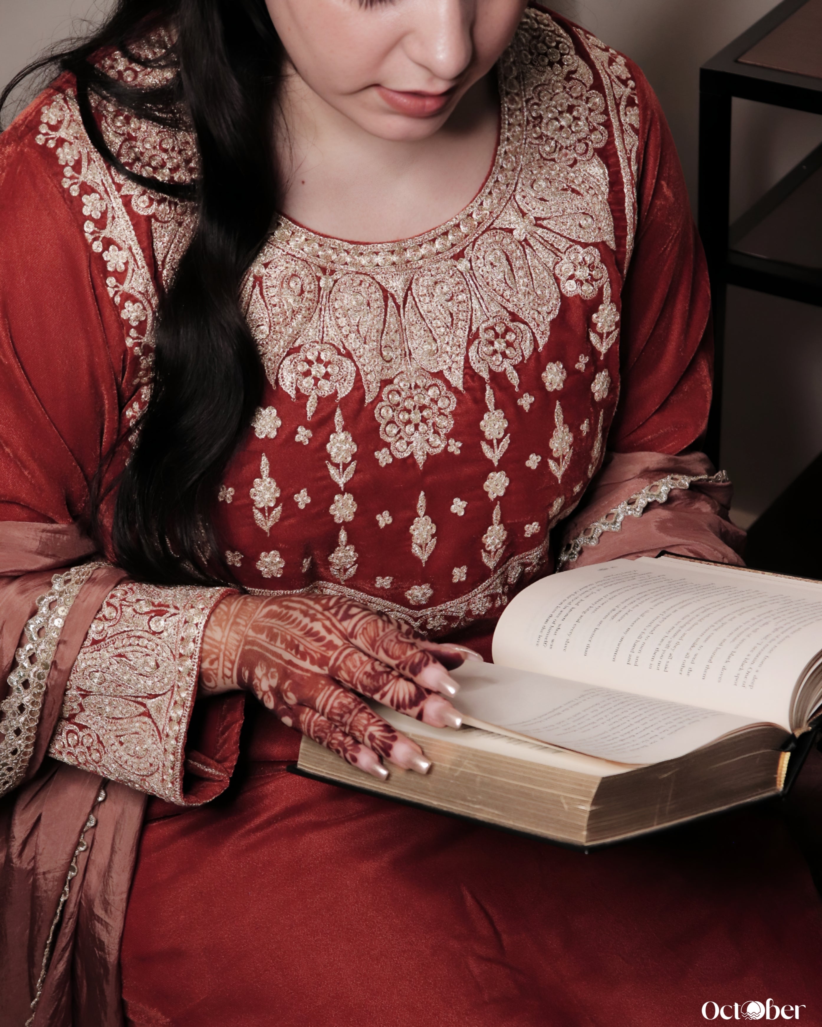 A Classic Tilla Embroidered Velvet Phiran (October Weddings)