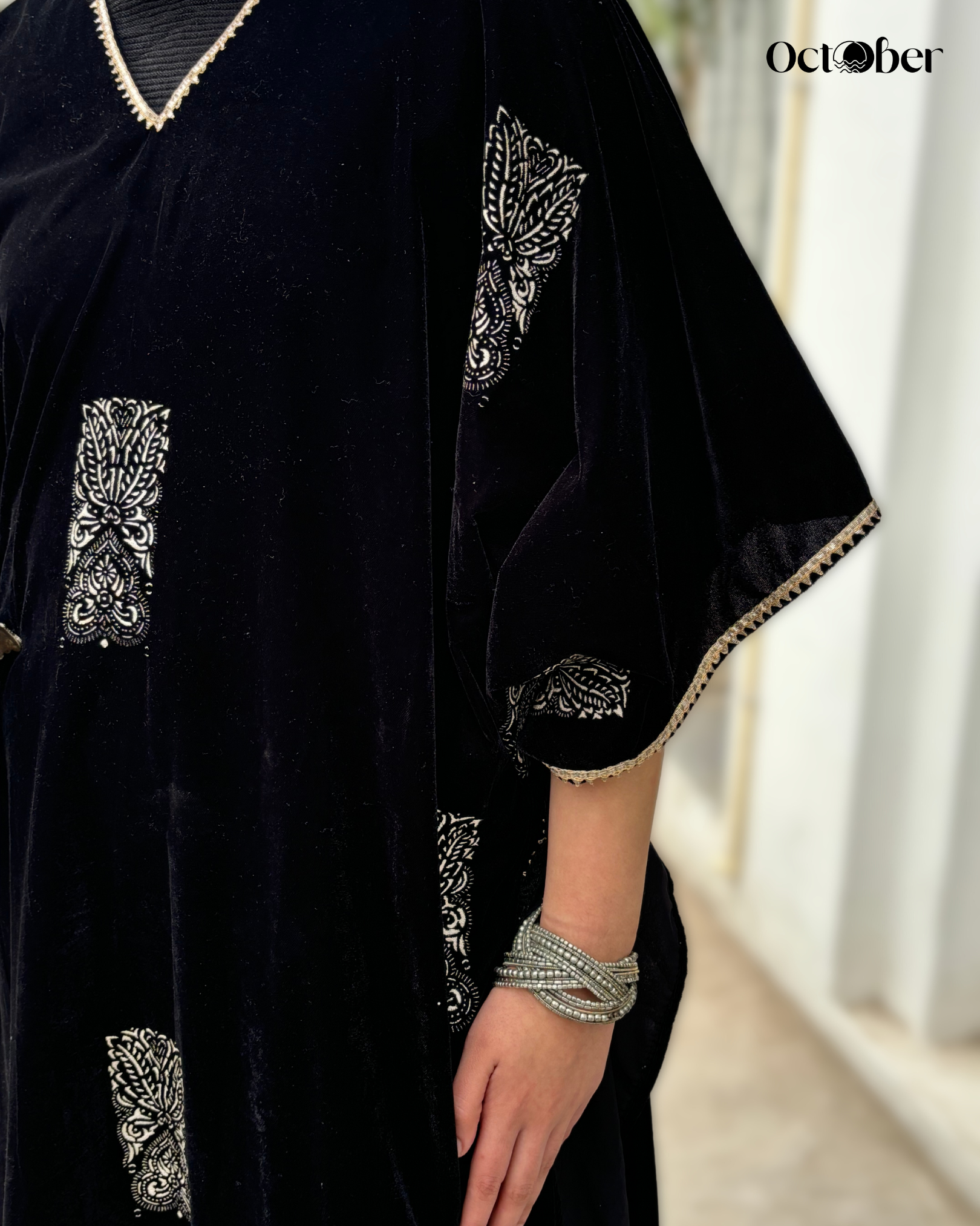 Black Velvet Kaftan - Irene (The Greek Goddess)