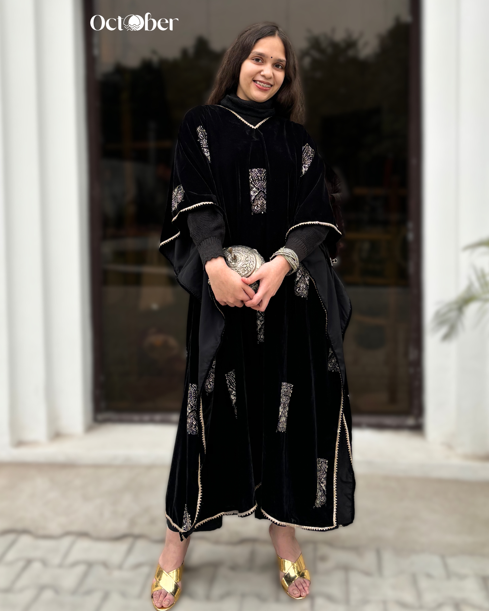 Black Velvet Kaftan - Irene (The Greek Goddess)