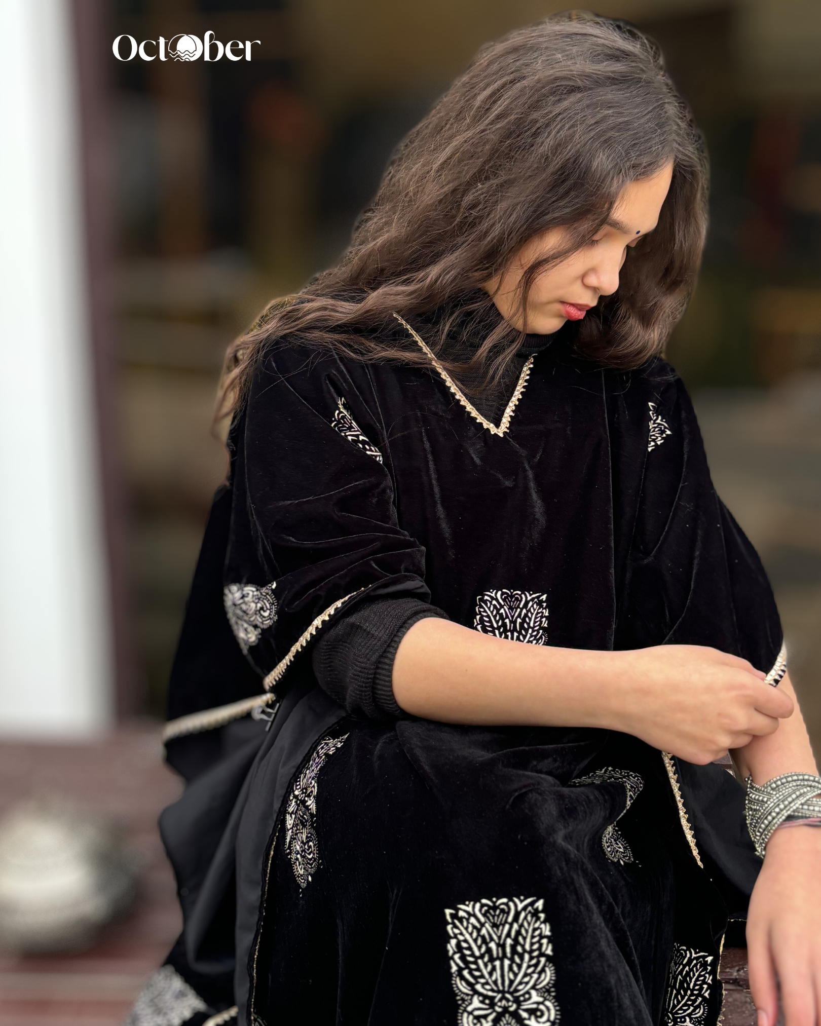 Black Velvet Kaftan - Irene (The Greek Goddess)