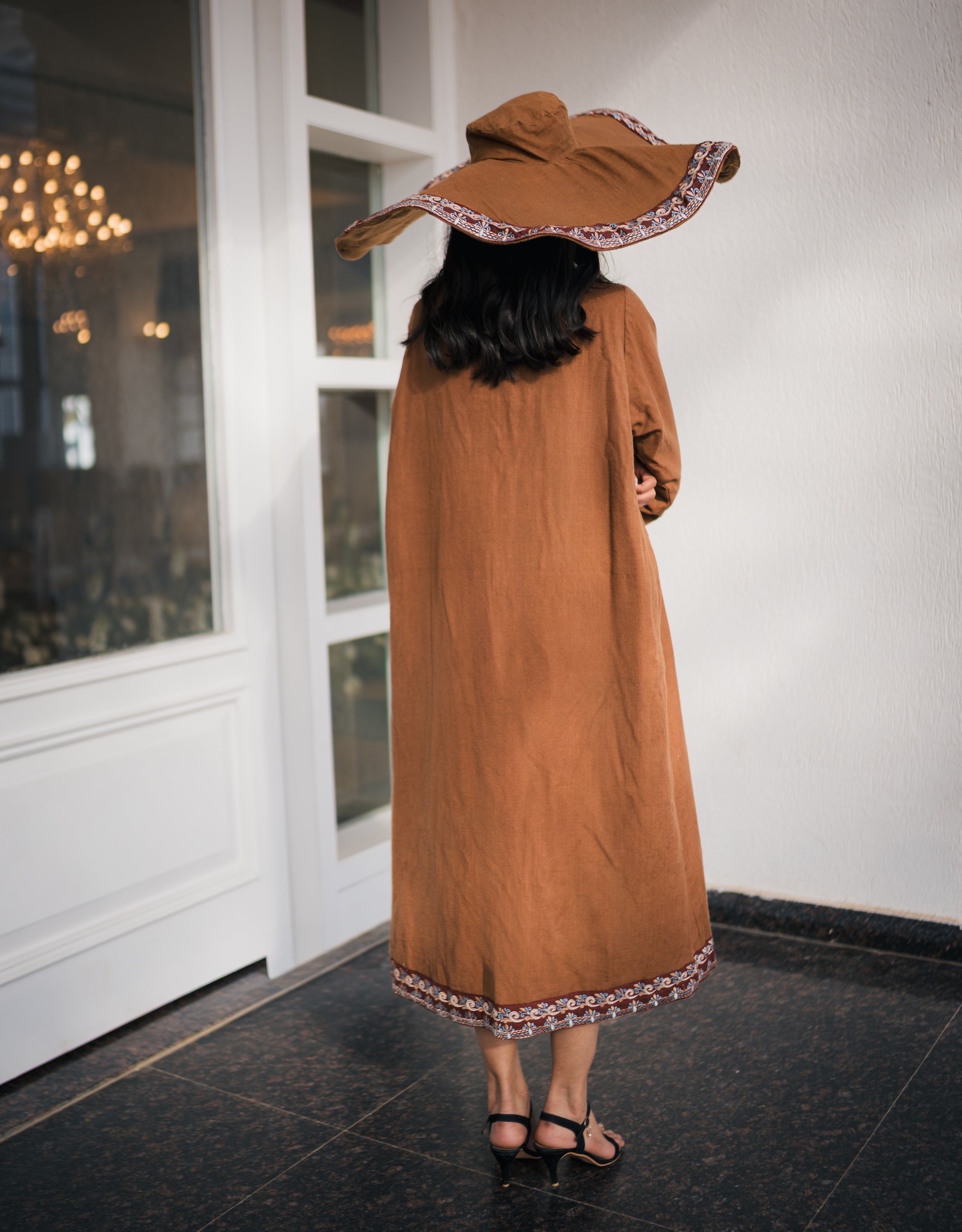 Mocca Embrodiered Pure Pashmina Jacket