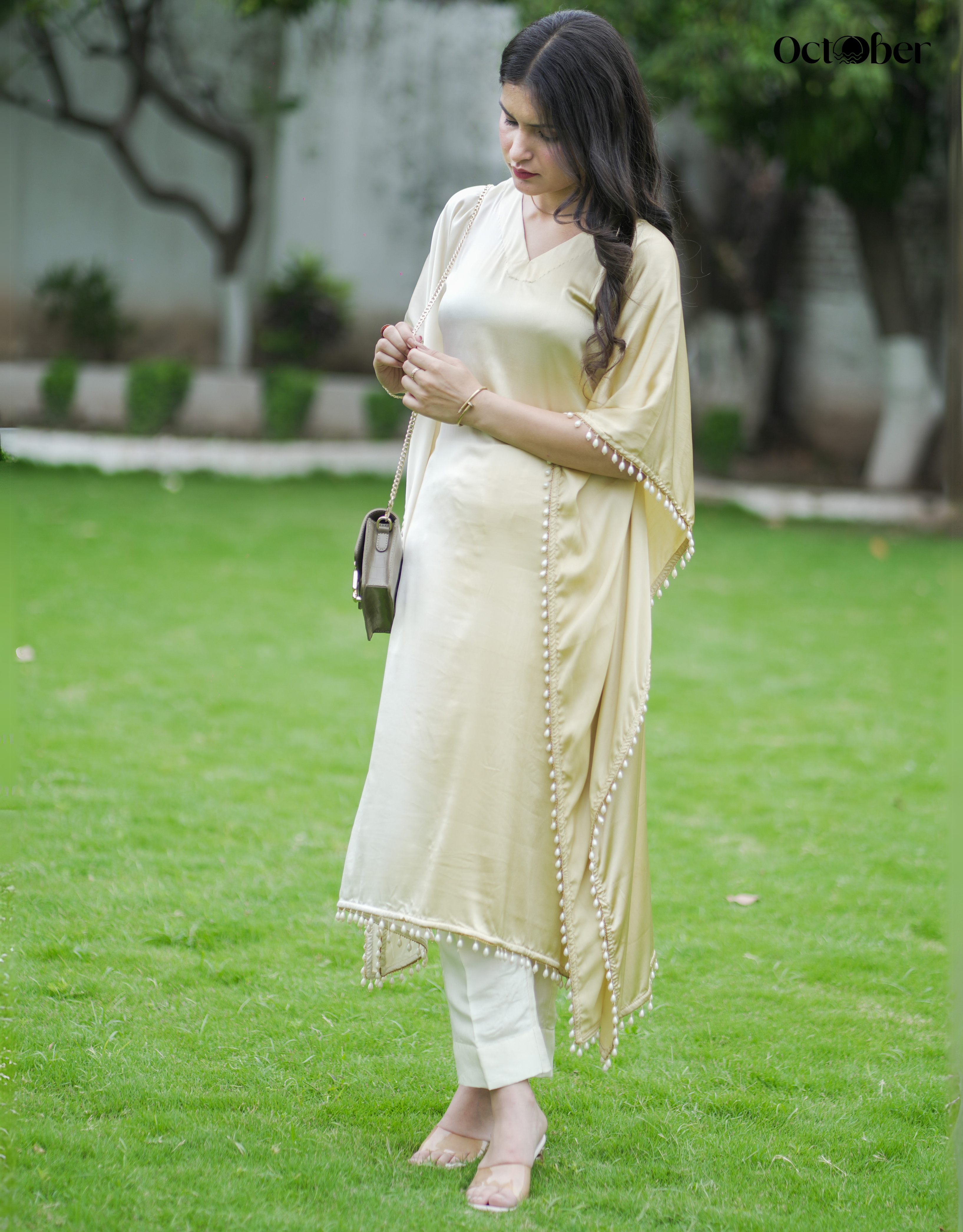 Gold and Silver Satin Kaftan - Rapunzel (The Greek Goddess)