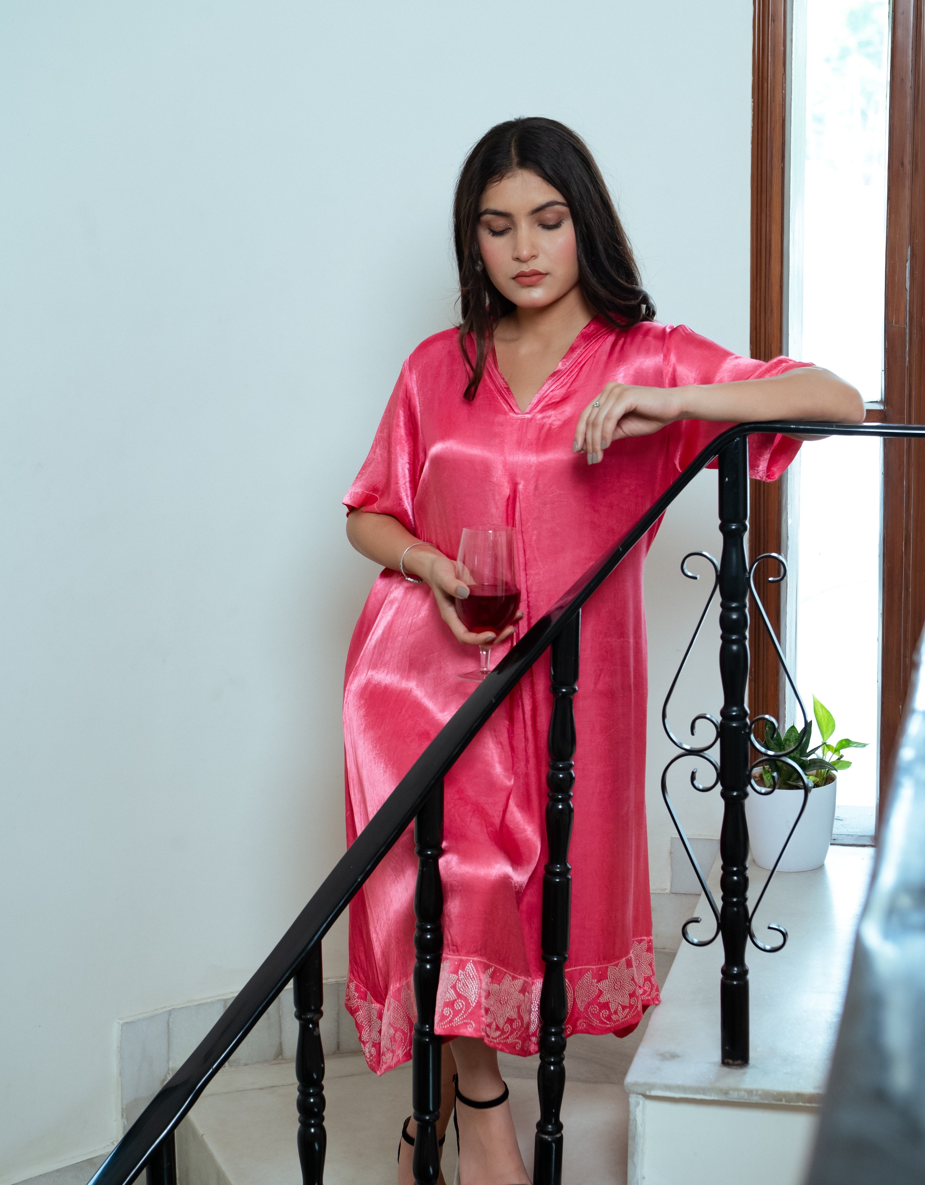 Blushberry Real Silver Mashru Dress