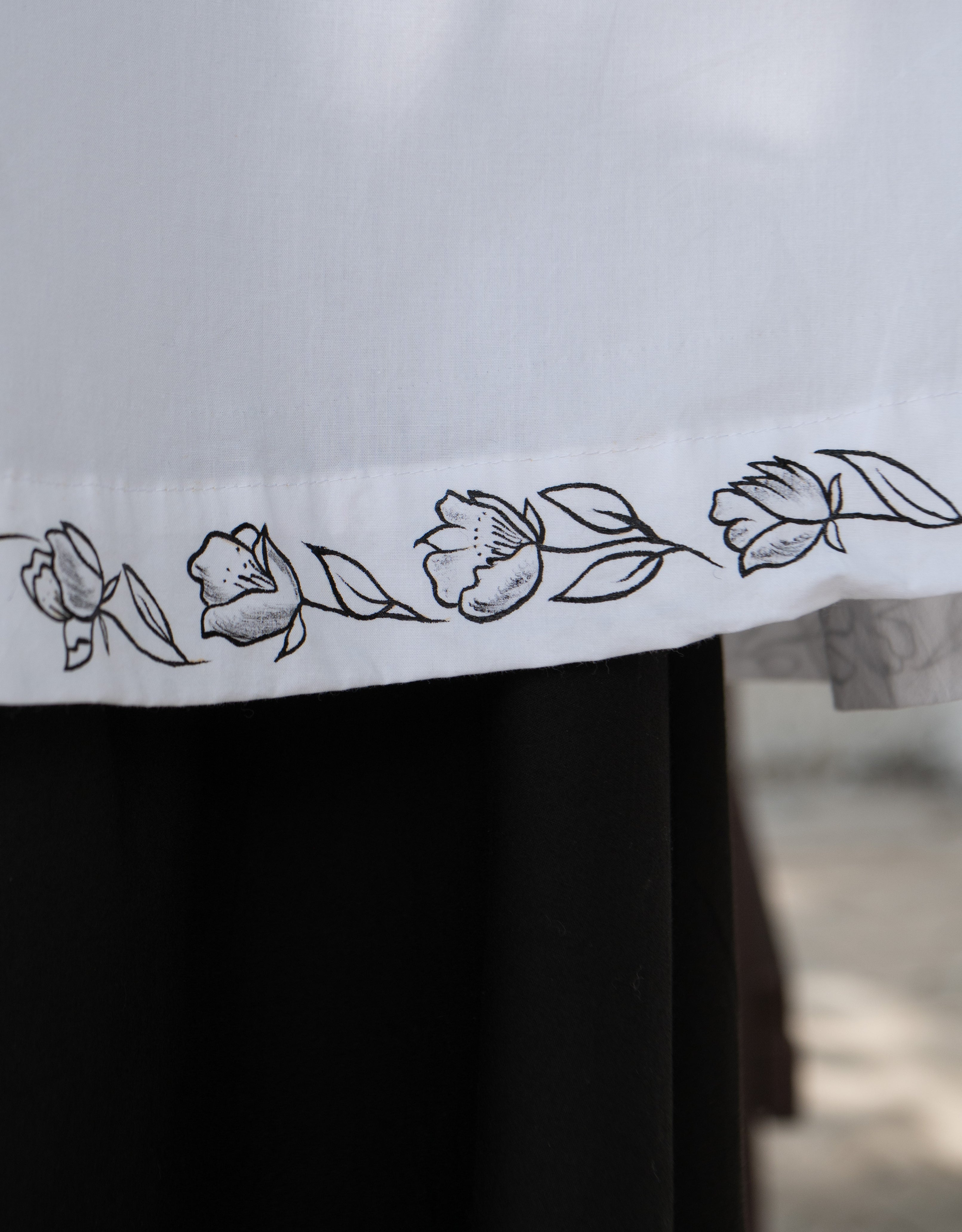 Ink & Ivory Handpainted Layered Cotton Dress