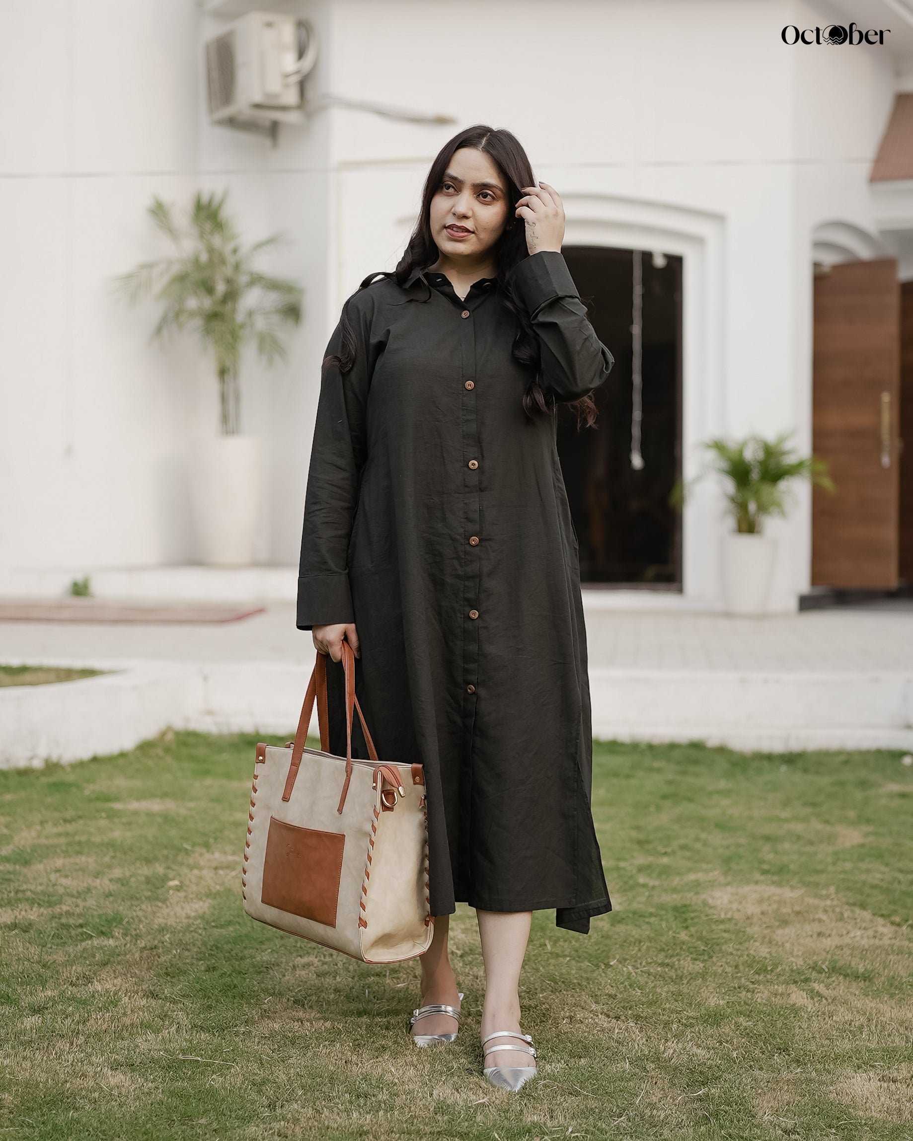 Black Cotton Dress - Hestia (The Greek Goddess)