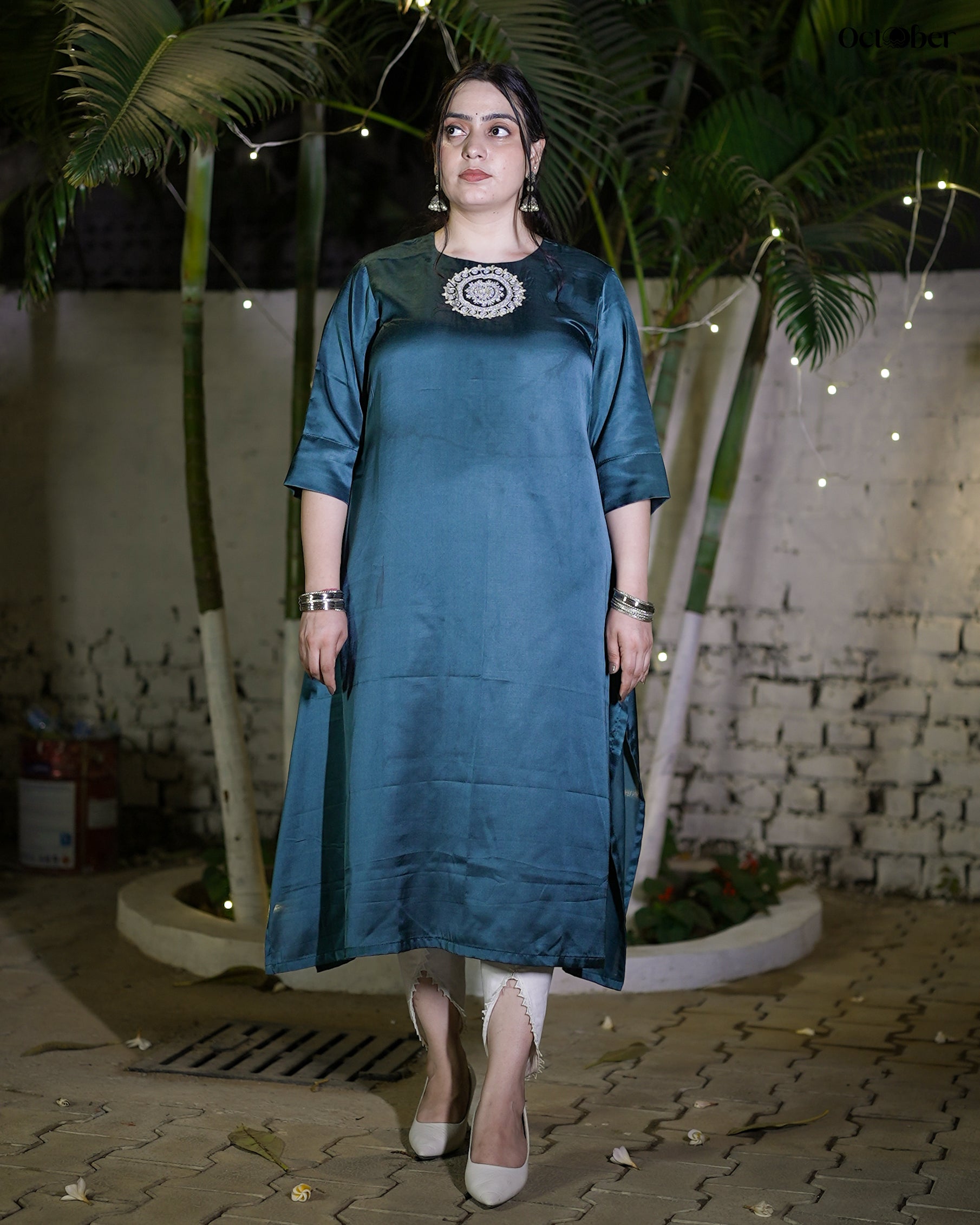 Turquoise Silk Kaftan - Athena (The Greek Goddess)