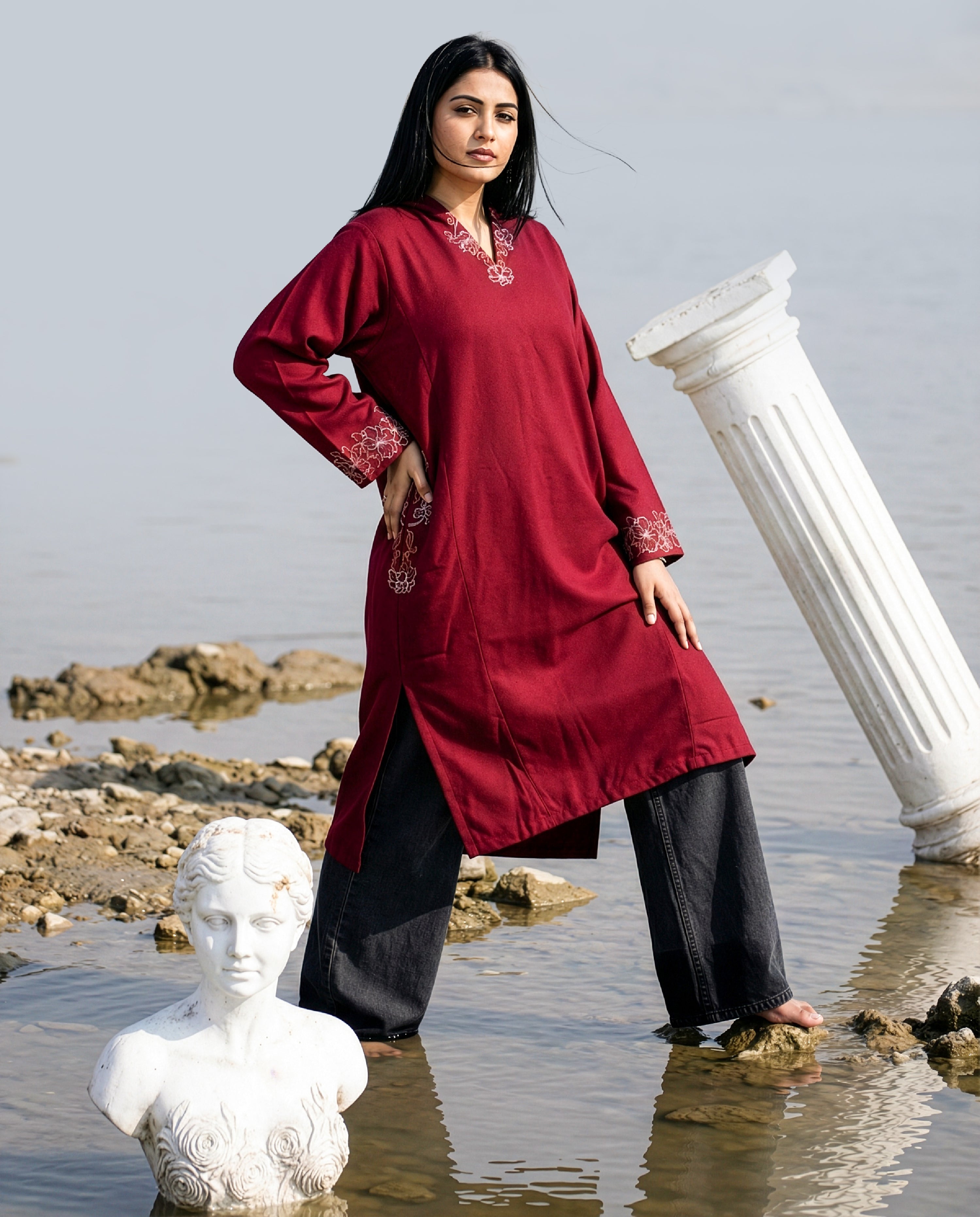 Cinnamon Bloom Hooded Handpainted Phiran