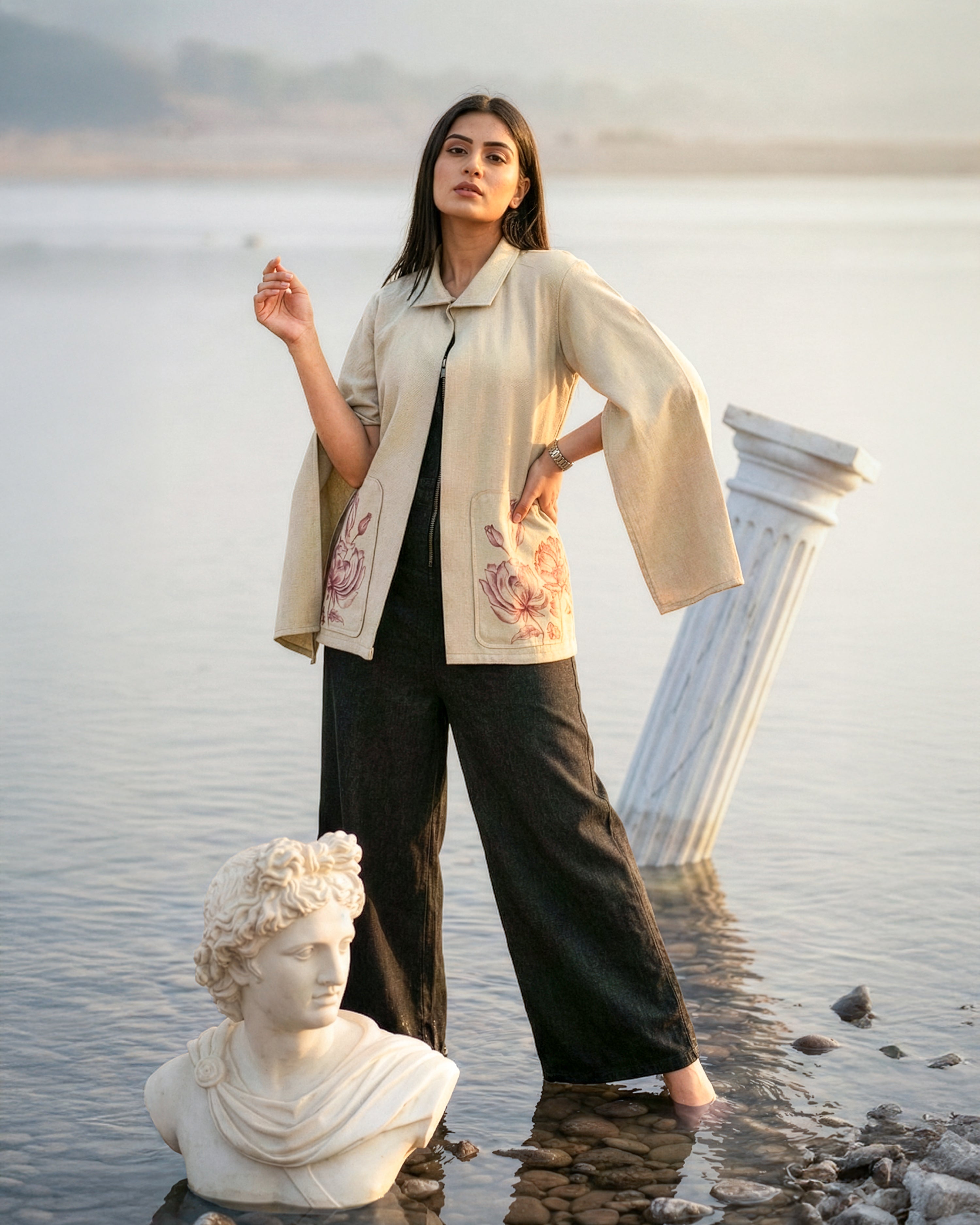 Dusty Rose Handpainted Cape