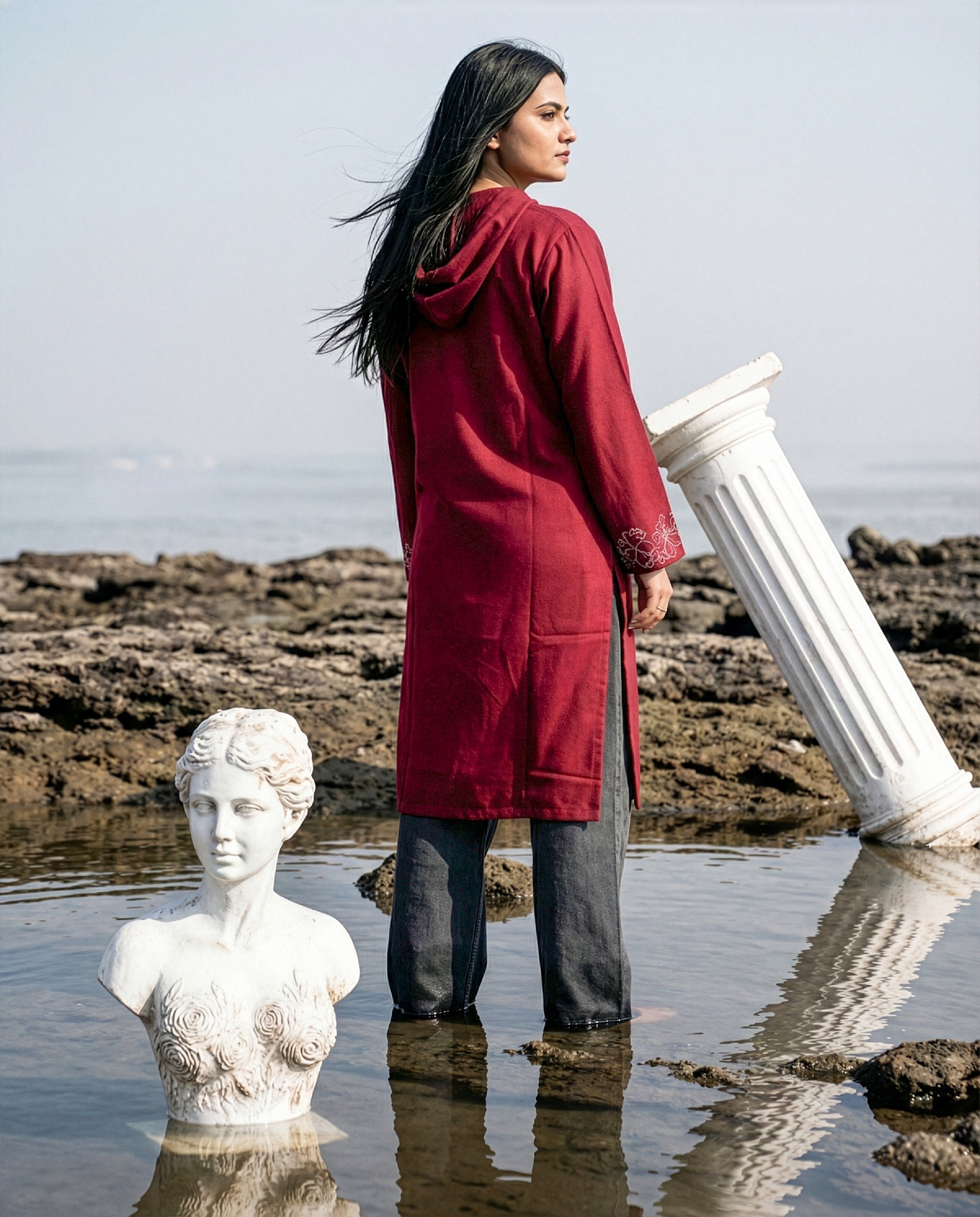 Cinnamon Bloom Hooded Handpainted Phiran