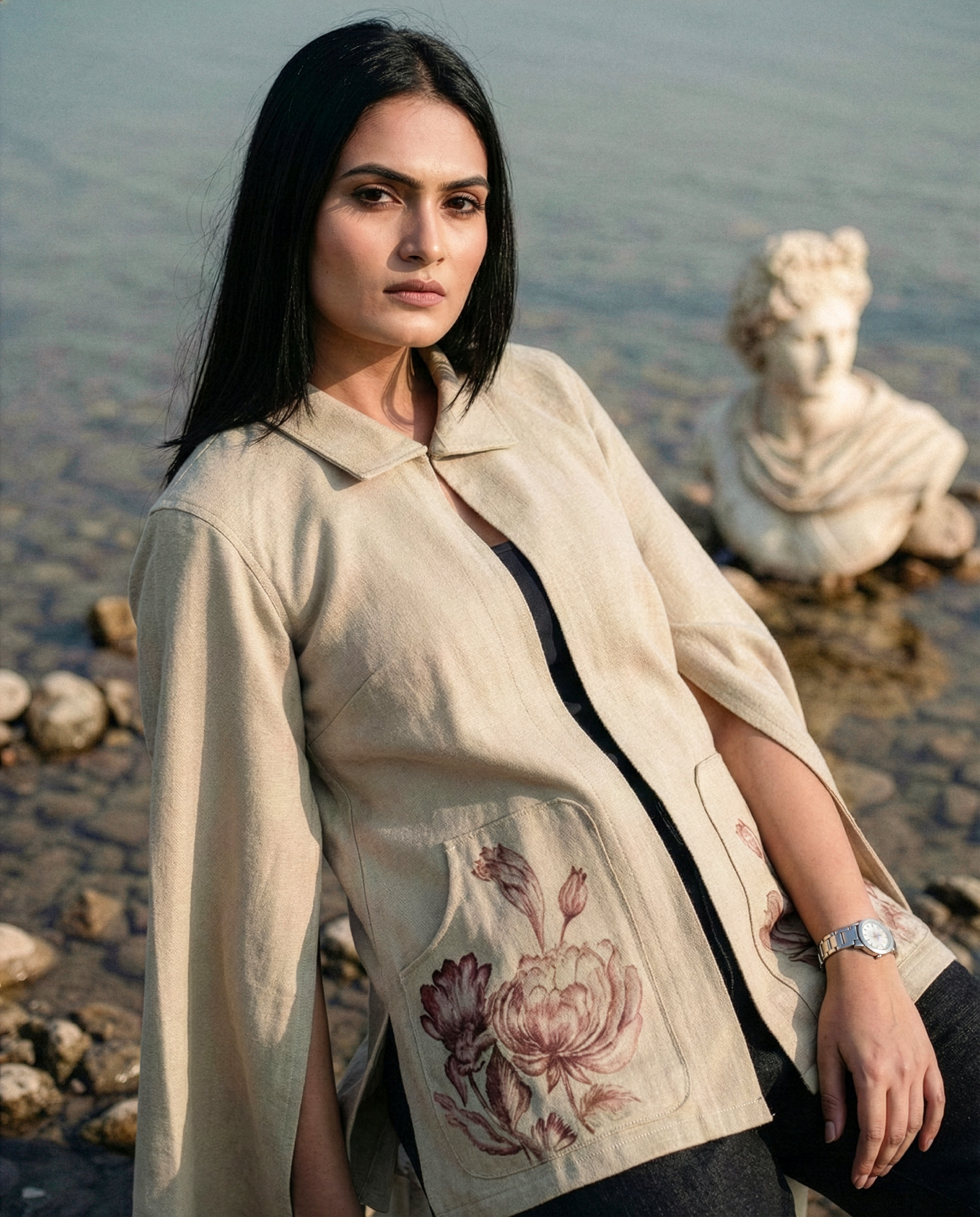 Dusty Rose Handpainted Cape