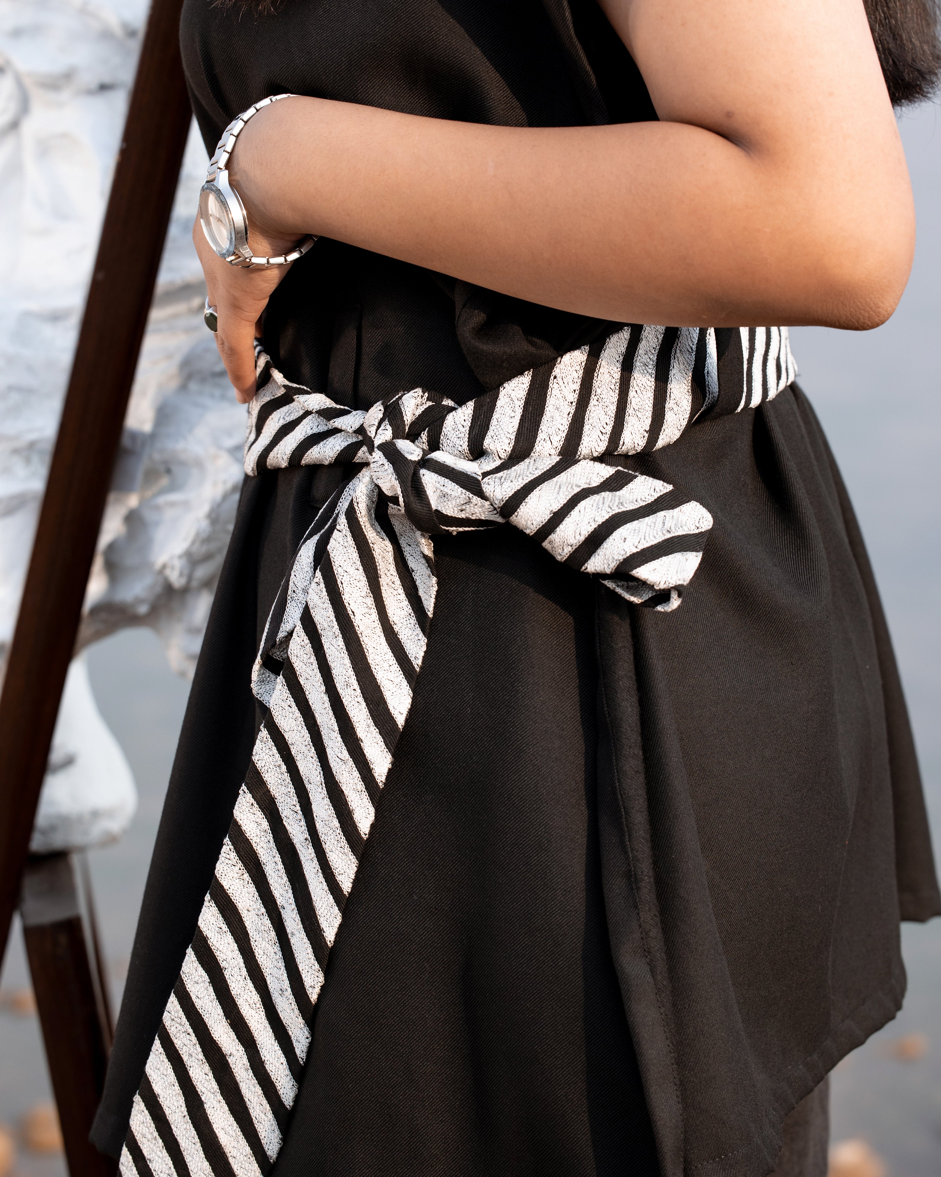 Winter Stitch Embroidered Turtleneck Cape