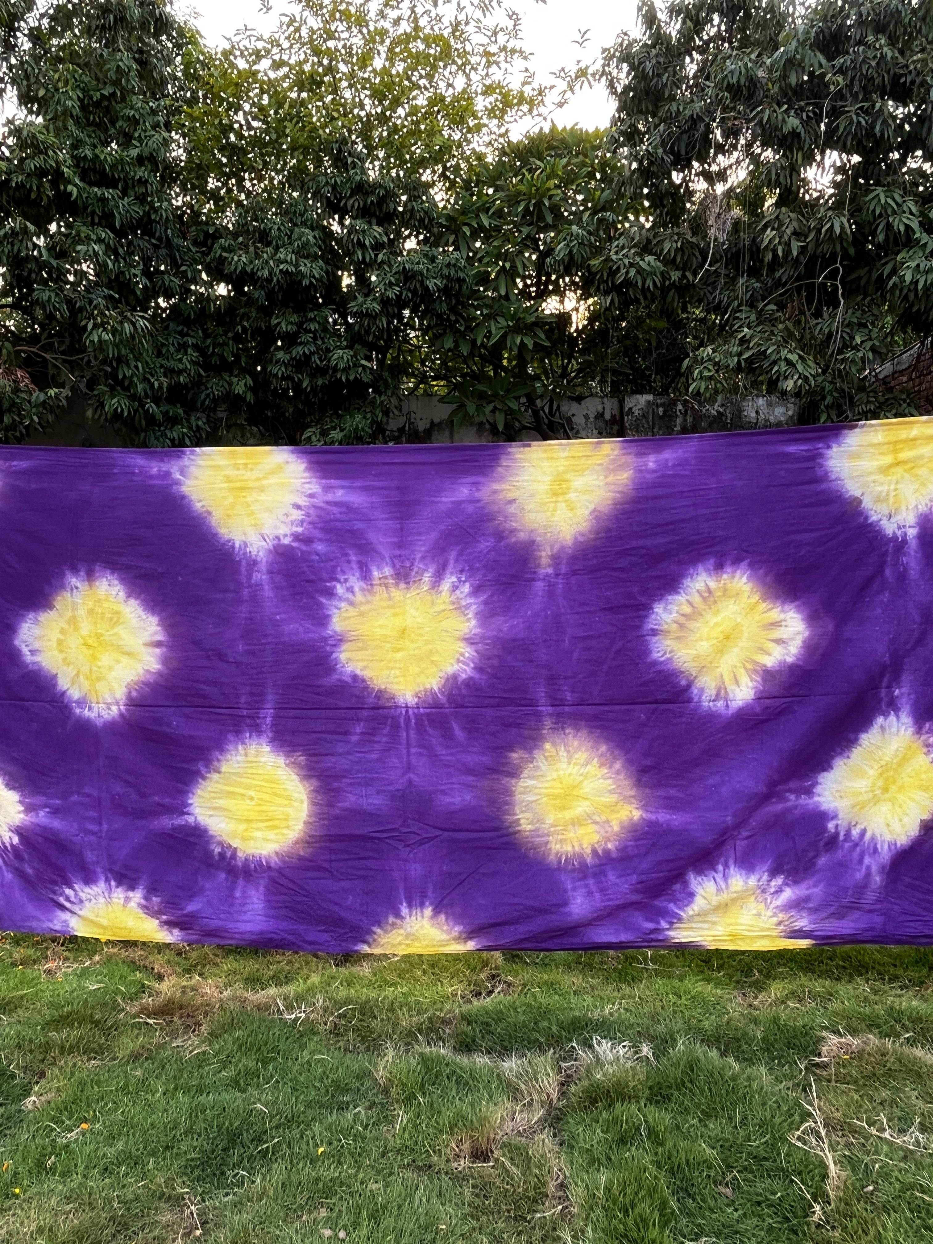 Purple Pure Cotton Tie & Dye Saree -Tooti Frooti (Poppins)