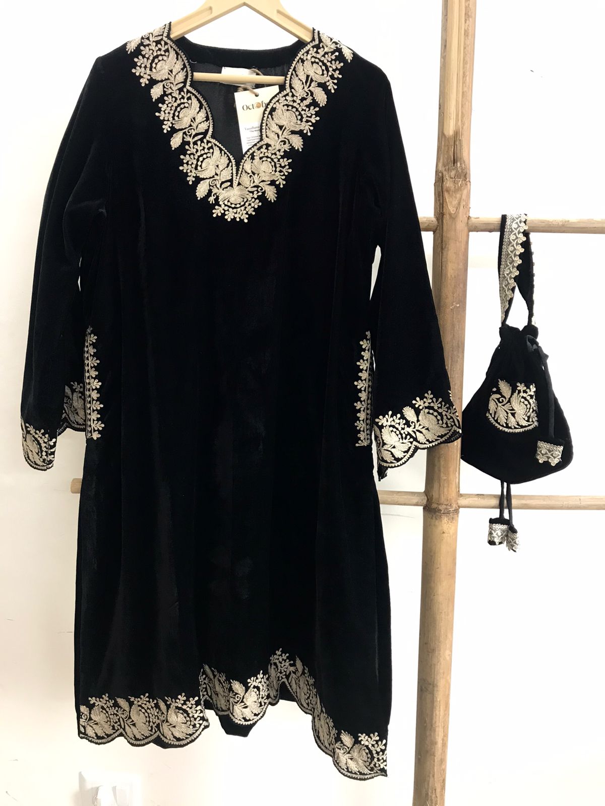 Black Velvet Tilla Embroidered Coord-Set