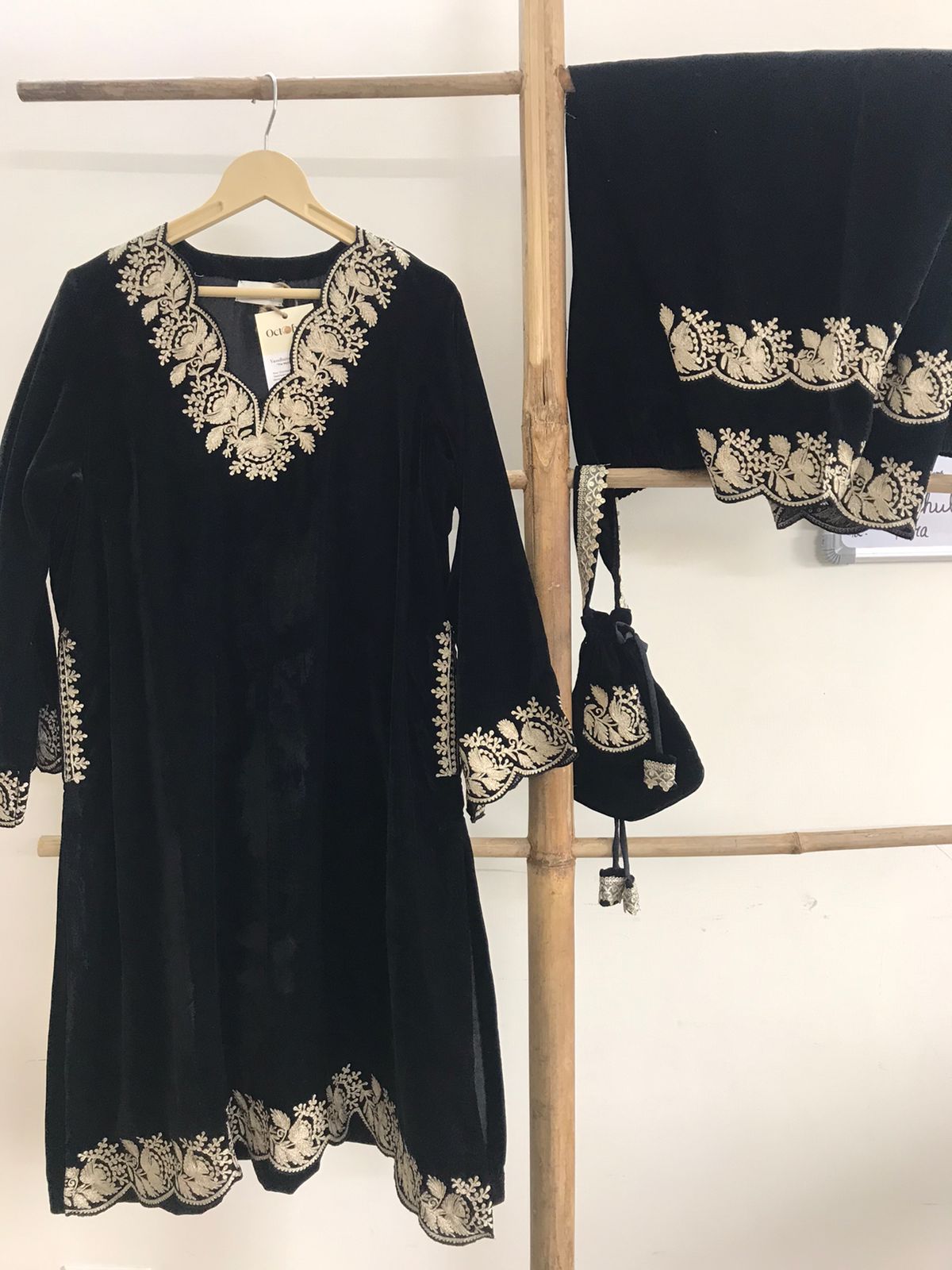 Black Velvet Tilla Embroidered Coord-Set