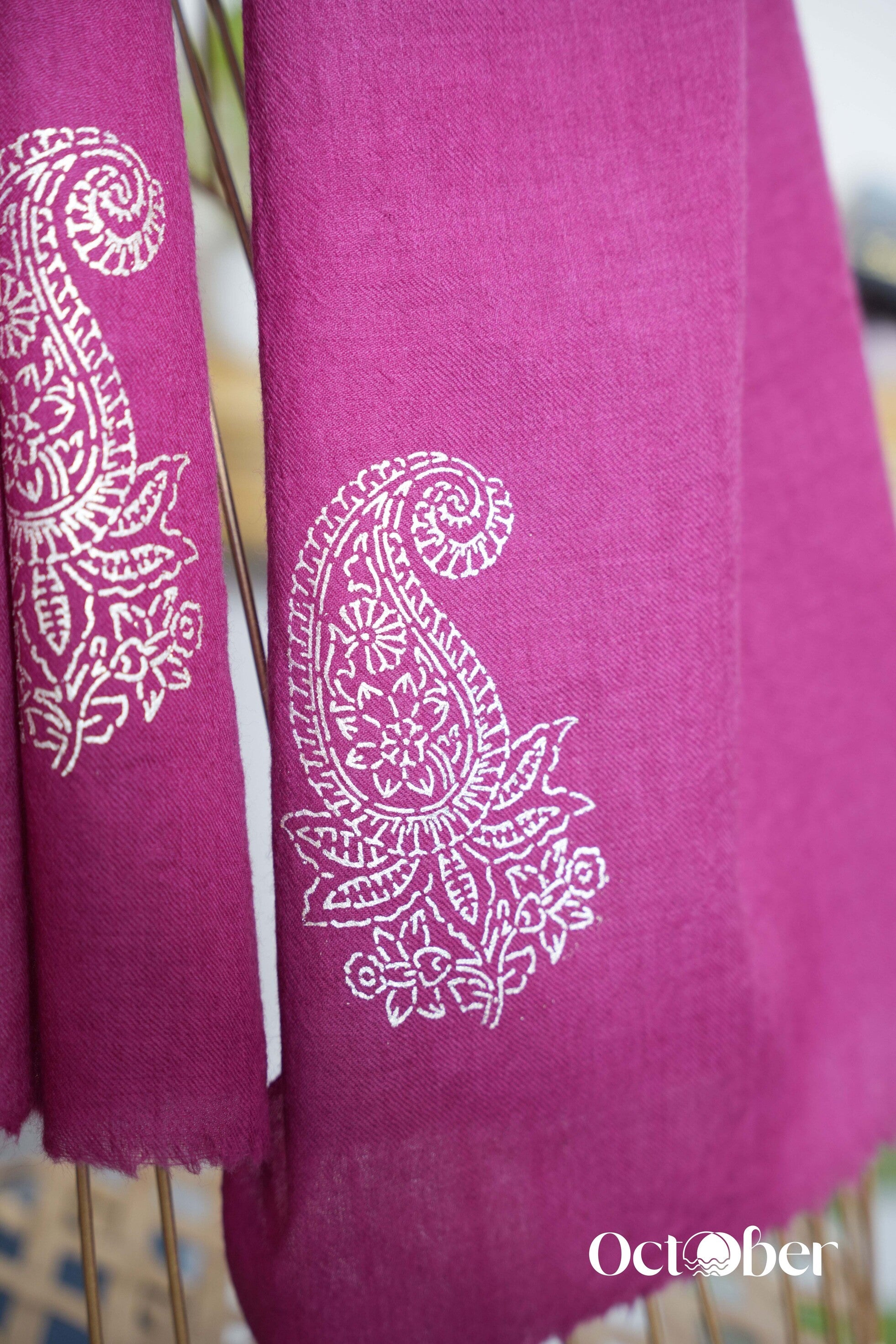Pink Fine Wool Chandi Scarf